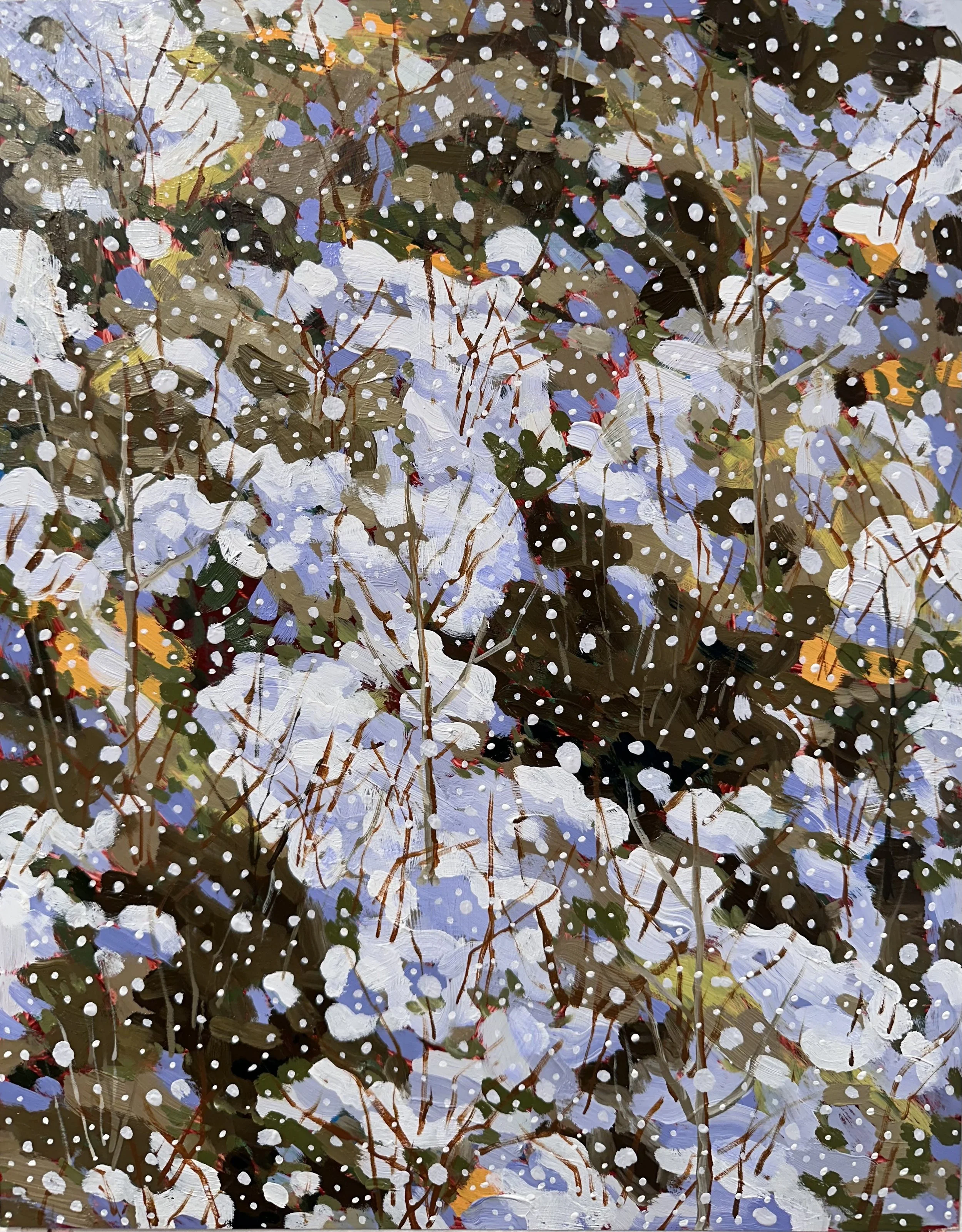 Season of Quiescence No. 1, 2026, acrylic and oil on Yupo paper, 14" x 11"