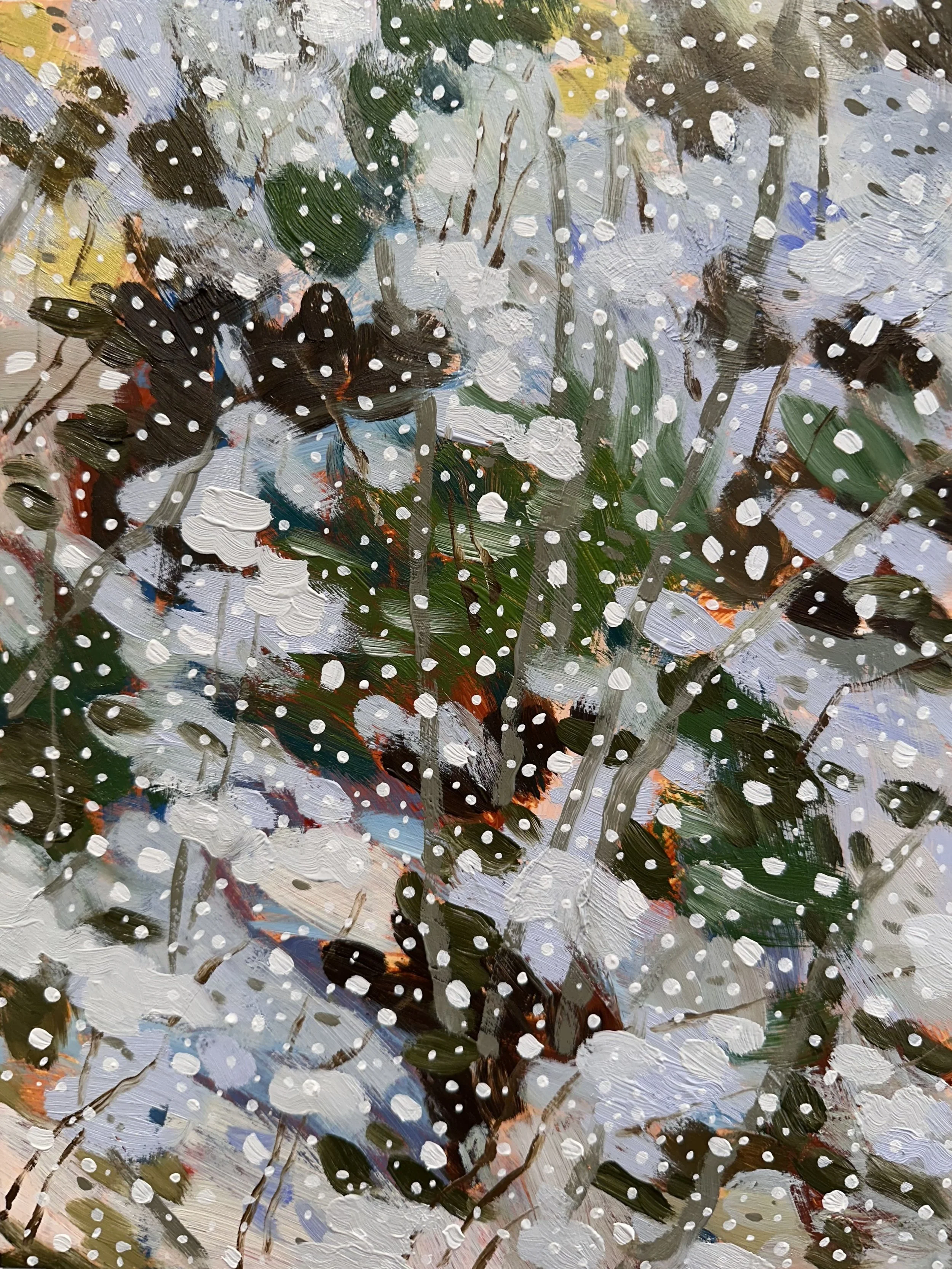 Silence No. 20, 2025, acrylic and oil on Yupo paper, 12" x 9"