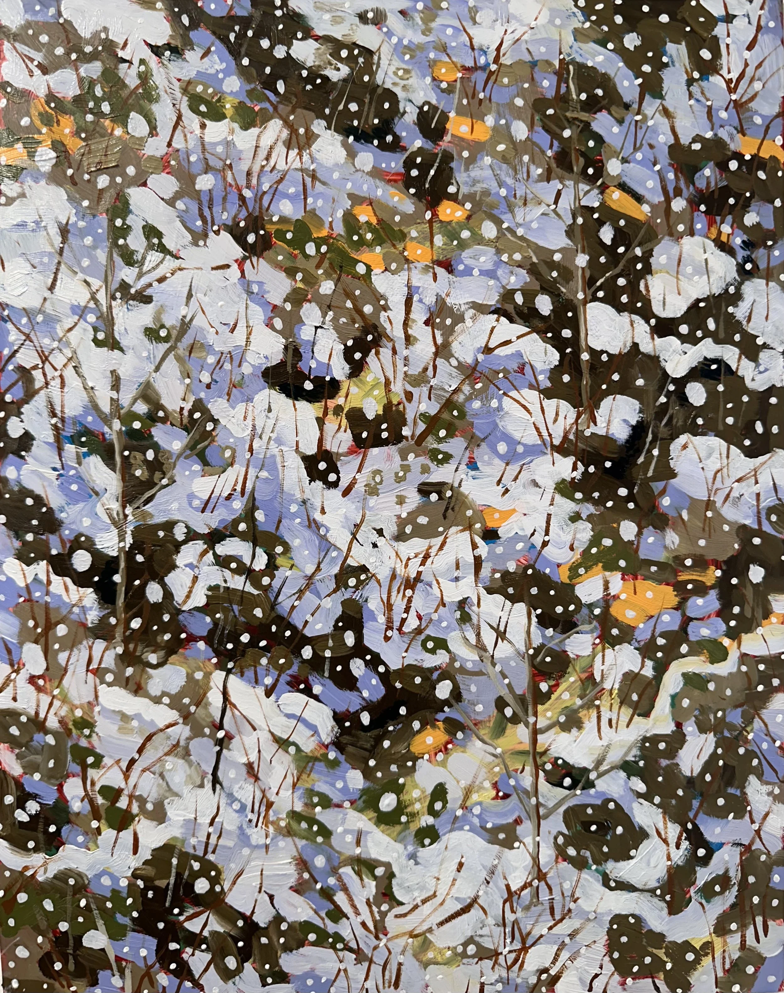 Season of Quiescence No. 1, 2026, acrylic and oil on Yupo paper, 14" x 11"