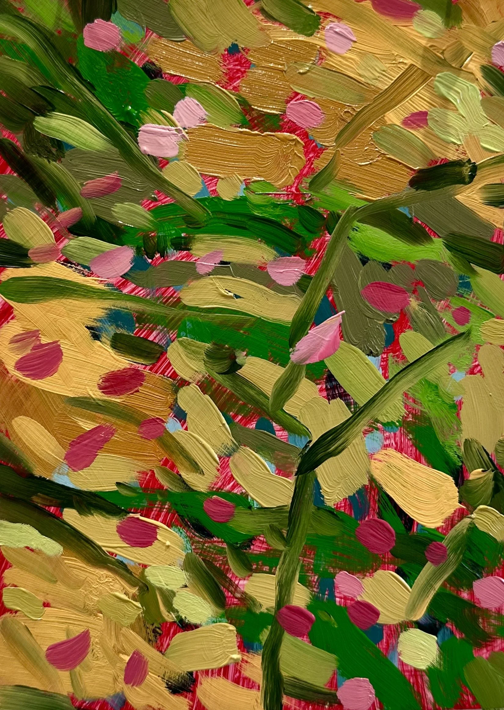 Fall Study with Post-Election Anxiety No. 7, 2024, acrylic and oil on Yupo paper, 7" x 5"