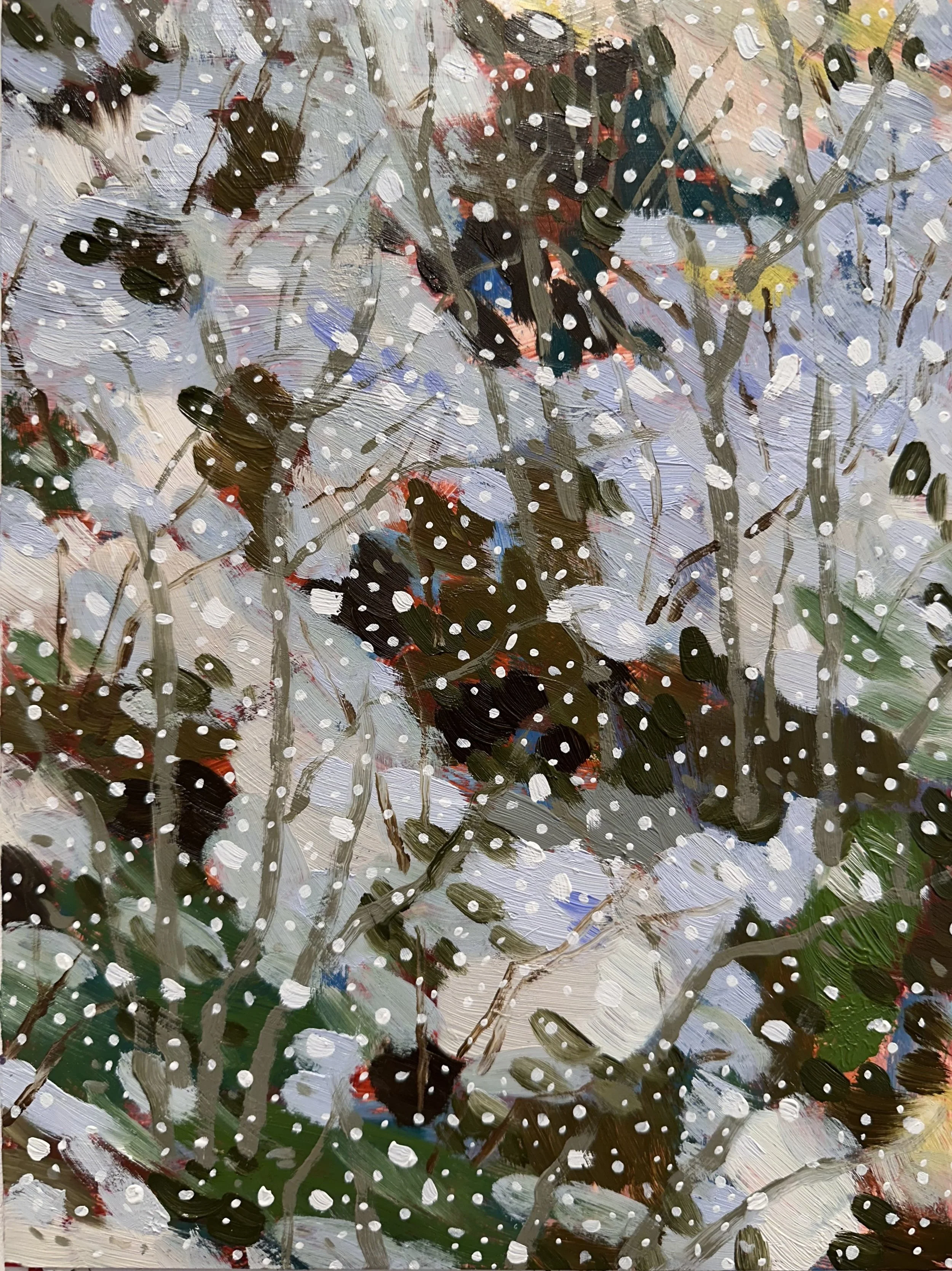 Silence No. 12, 2025, acrylic and oil on Yupo paper, 12" x 9"