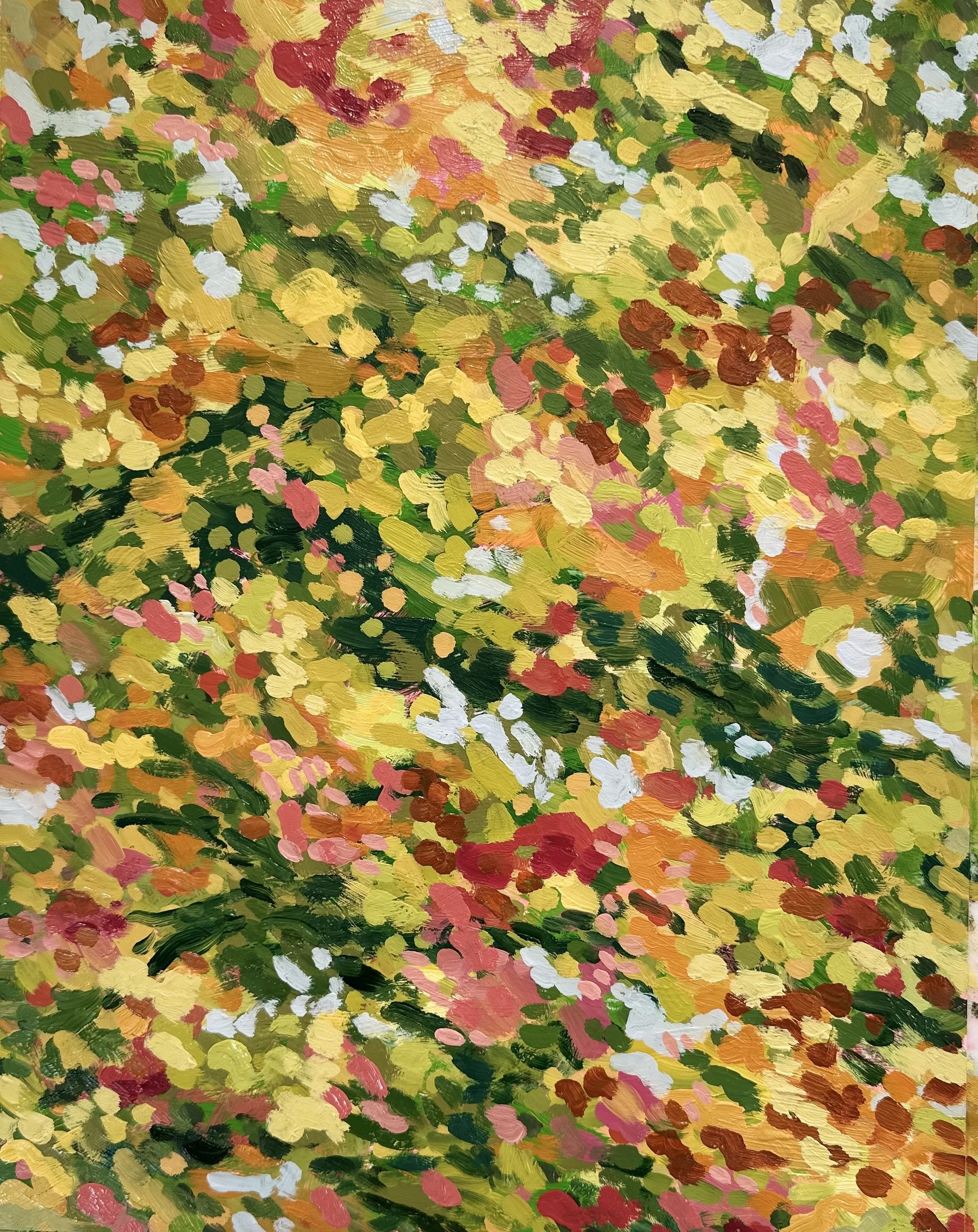 Fall Study with Estrangement No. 3, 2025, acrylic and oil on Yupo paper, 14" x 11"