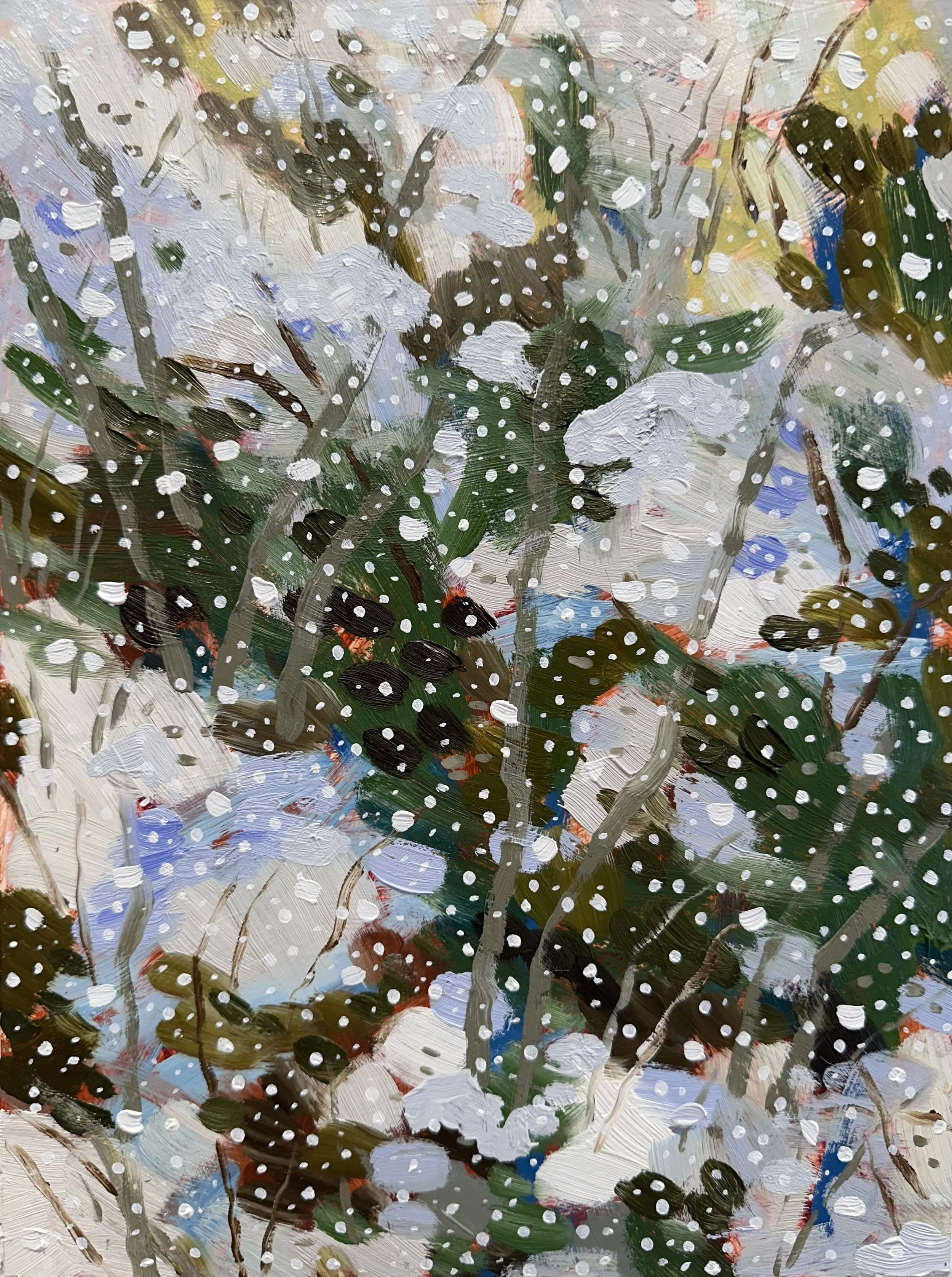 Silence No. 1, 2025, acrylic and oil on Yupo paper, 12" x 9"