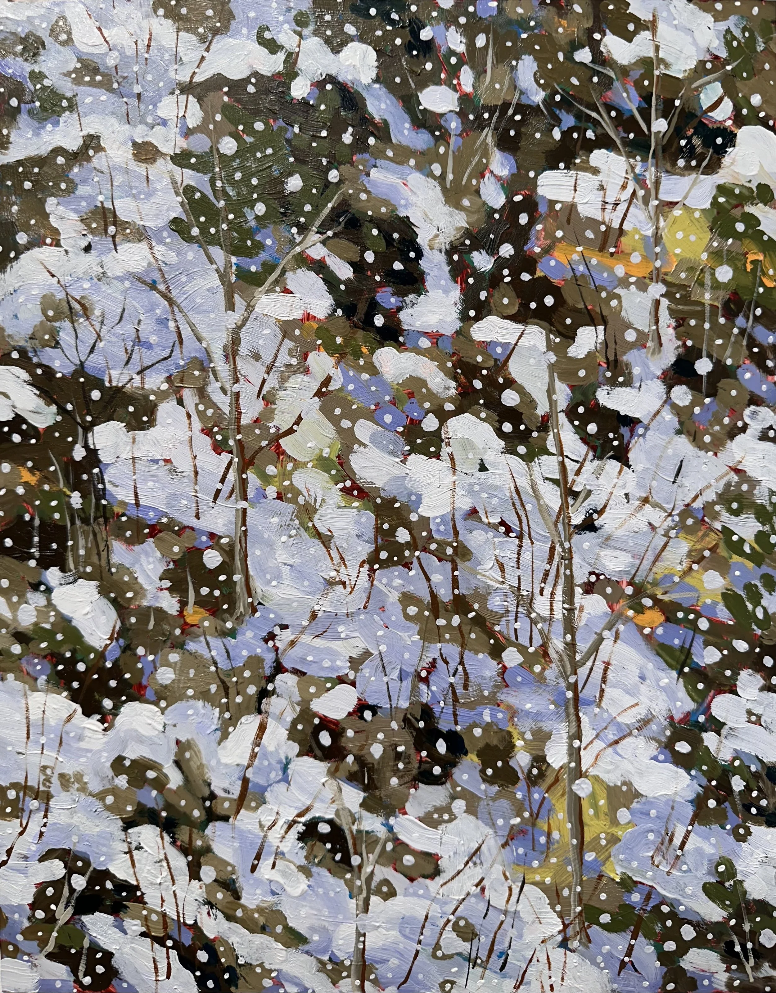 Season of Quiescence No. 1, 2026, acrylic and oil on Yupo paper, 14" x 11"