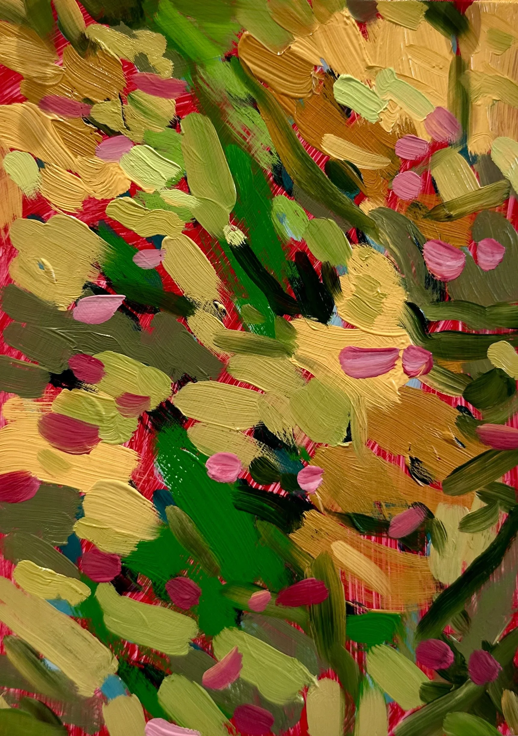 Fall Study with Post-Election Anxiety No. 8, 2024, acrylic and oil on Yupo paper, 7" x 5"