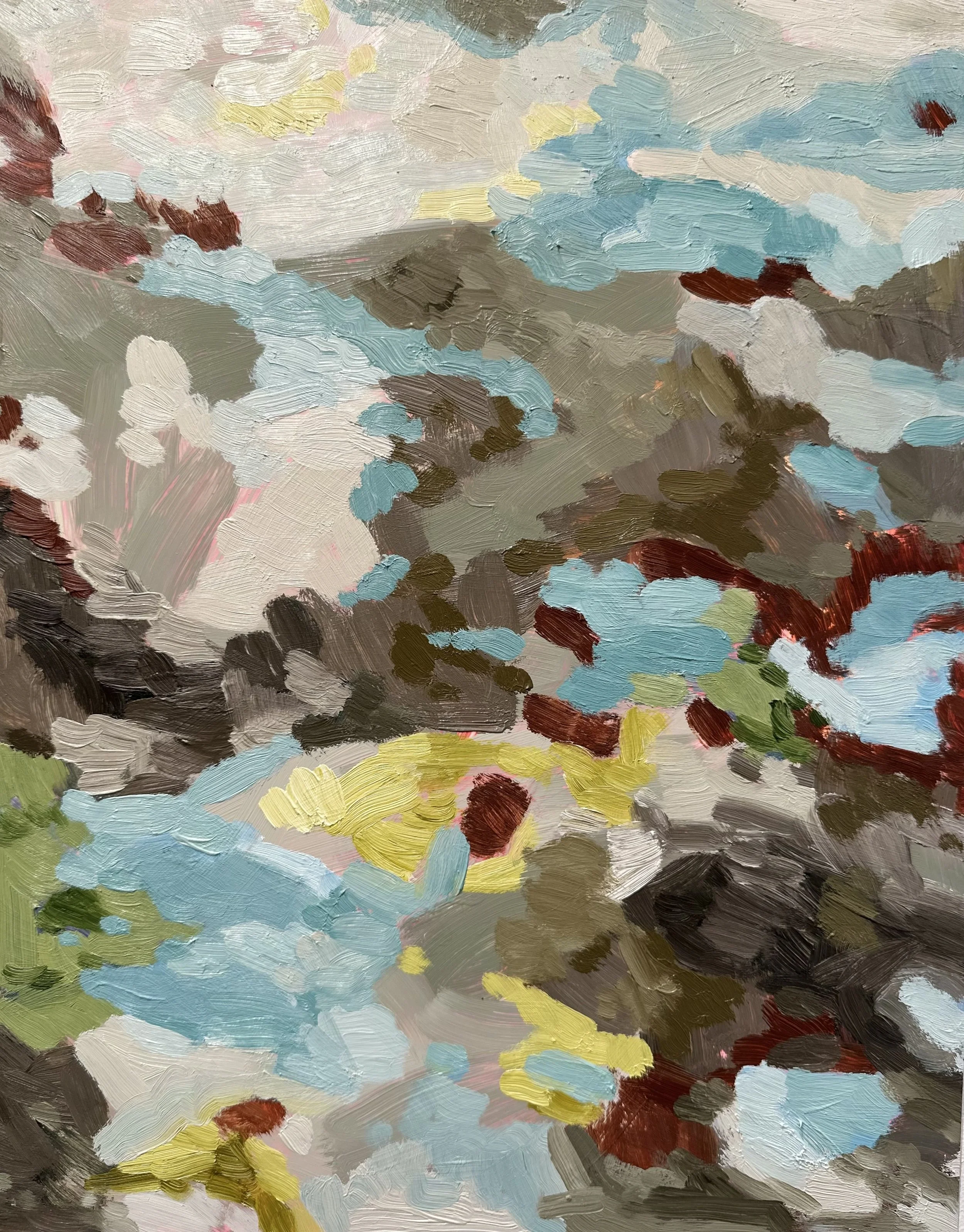 Winter Geologies No. 14, 2026, acrylic and oil on Yupo paper, 14 x 11