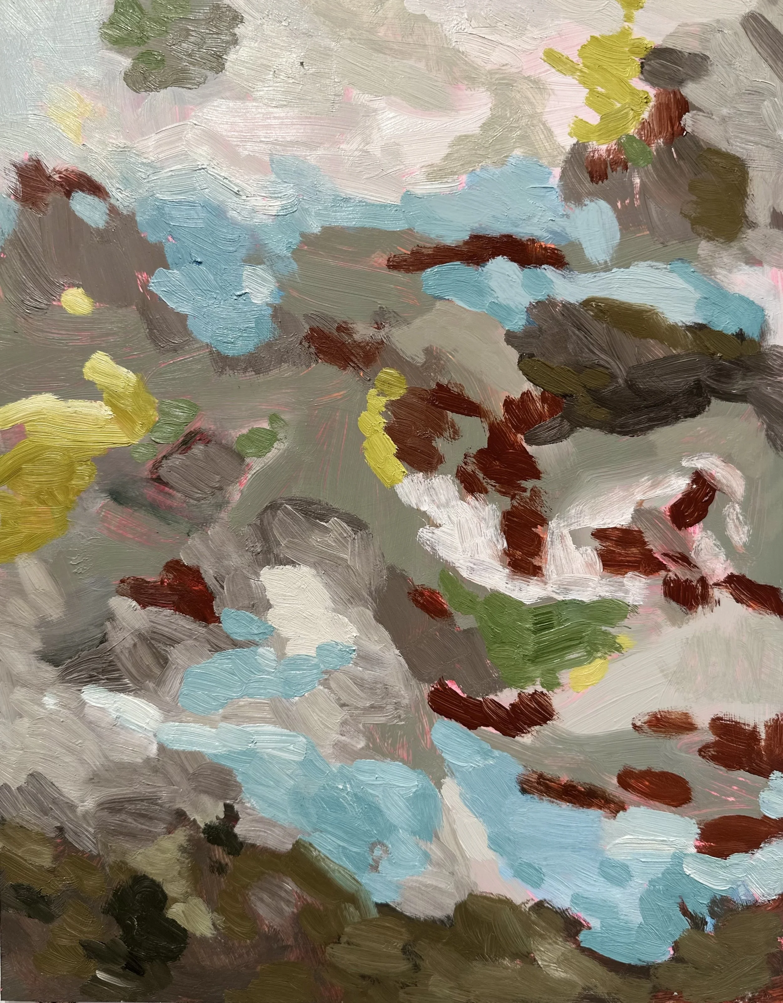 Winter Geologies No. 4, 2026, acrylic and oil on Yupo paper, 14 x 11