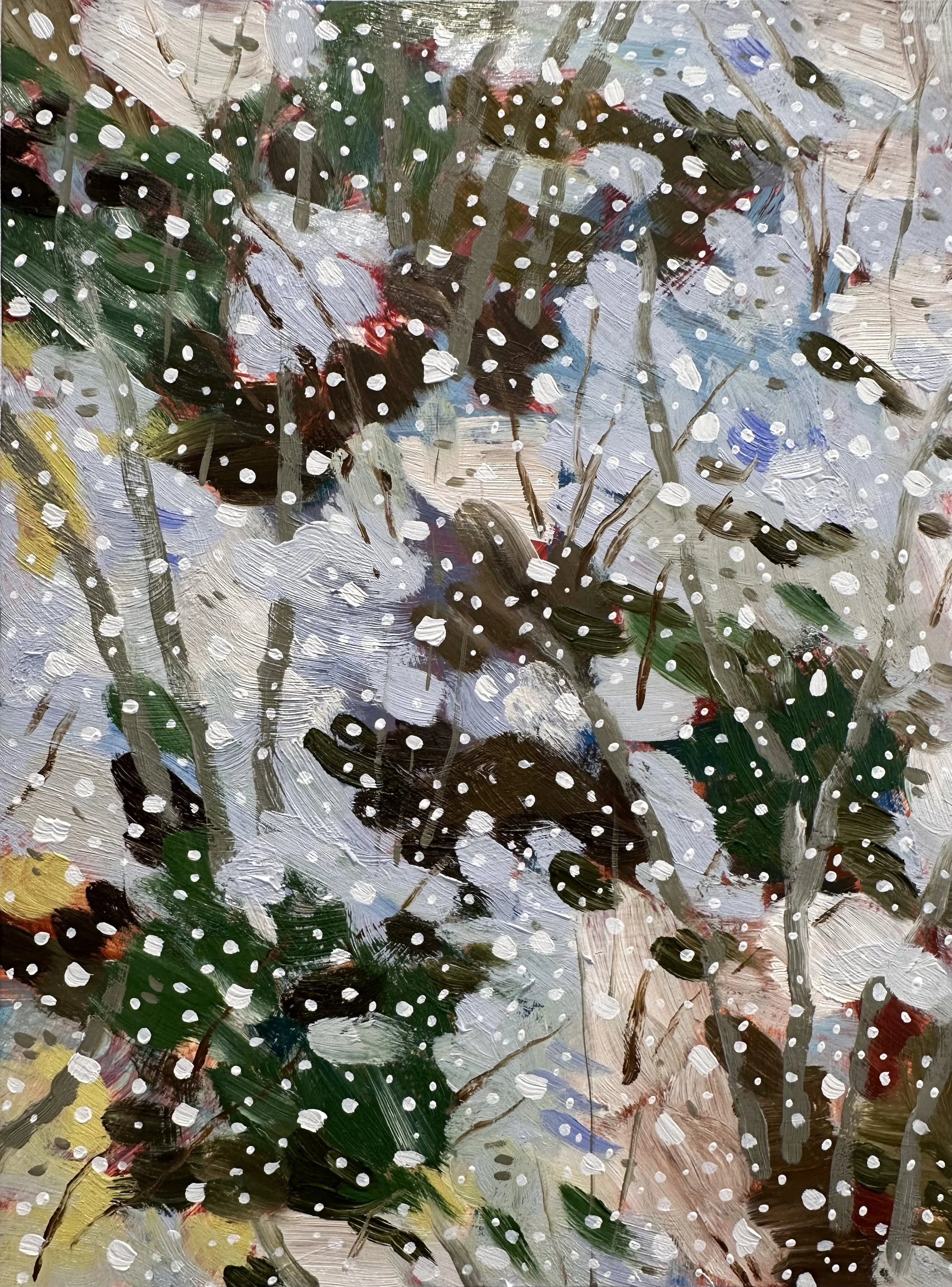 Silence No. 19, 2025, acrylic and oil on Yupo paper, 12" x 9"