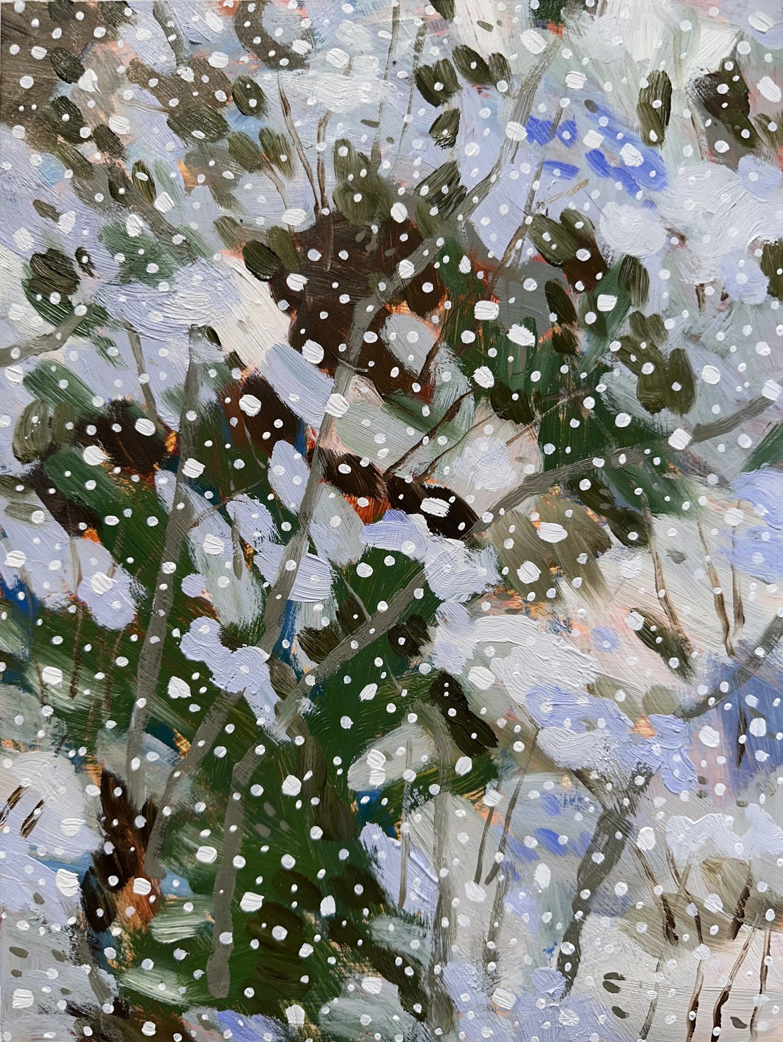 Silence No. 21, 2025, acrylic and oil on Yupo paper, 12" x 9"