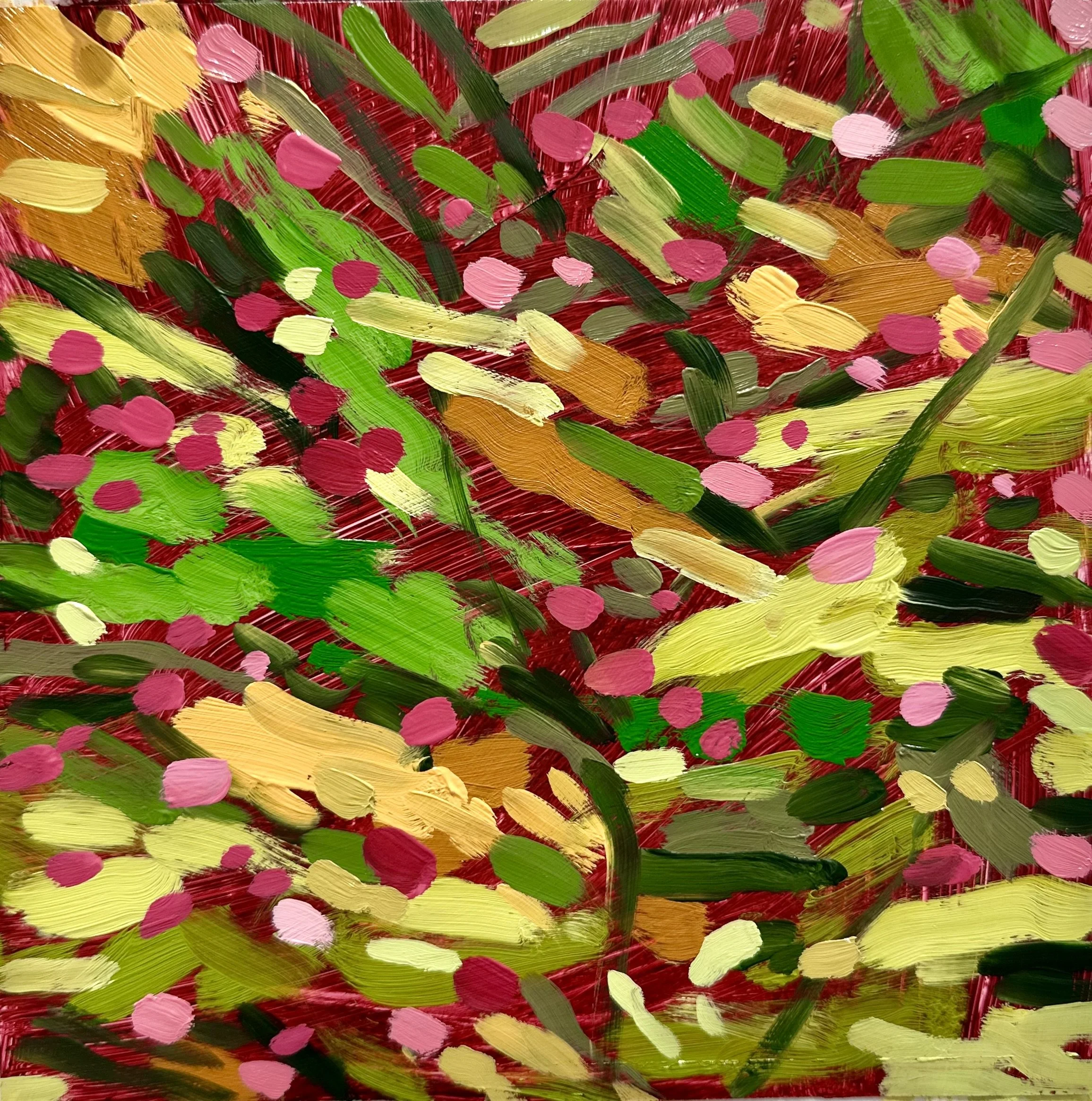 Fall Study with Post-Election Anxiety No. 3, 2024, acrylic and oil on Yupo paper, 7" x 7" (sold)