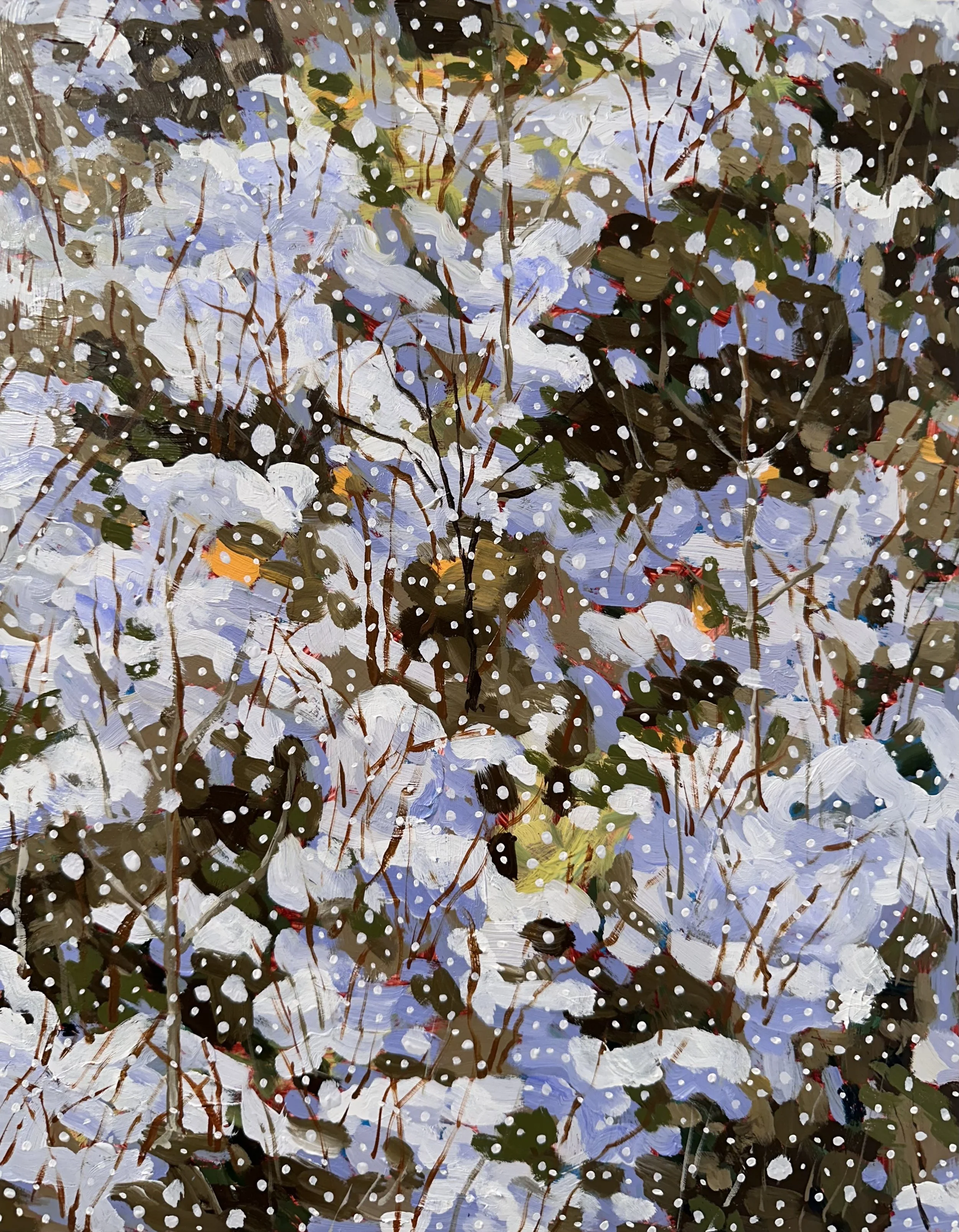 Season of Quiescence No. 1, 2026, acrylic and oil on Yupo paper, 14" x 11"