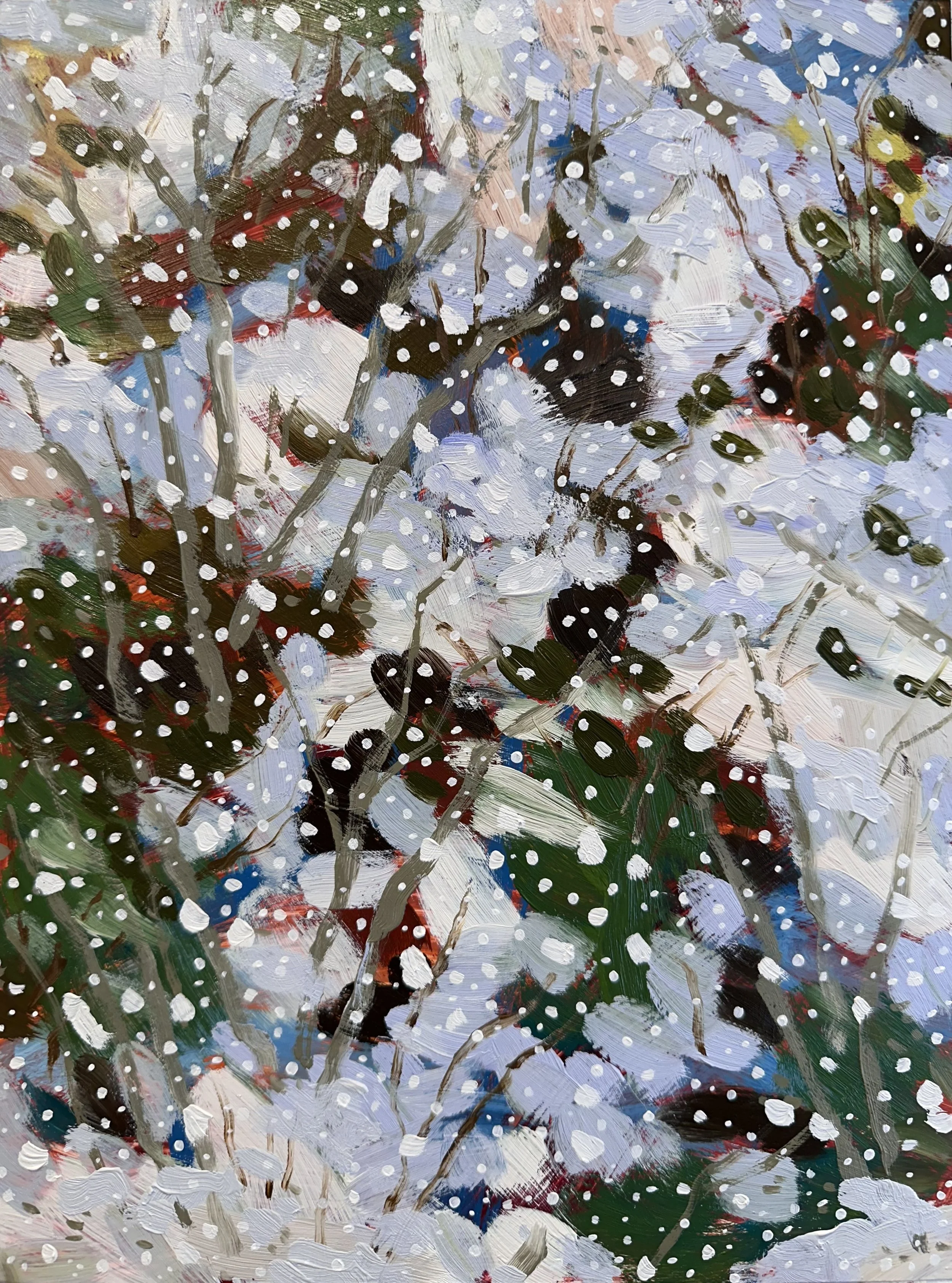 Silence No. 11, 2025, acrylic and oil on Yupo paper, 12" x 9"