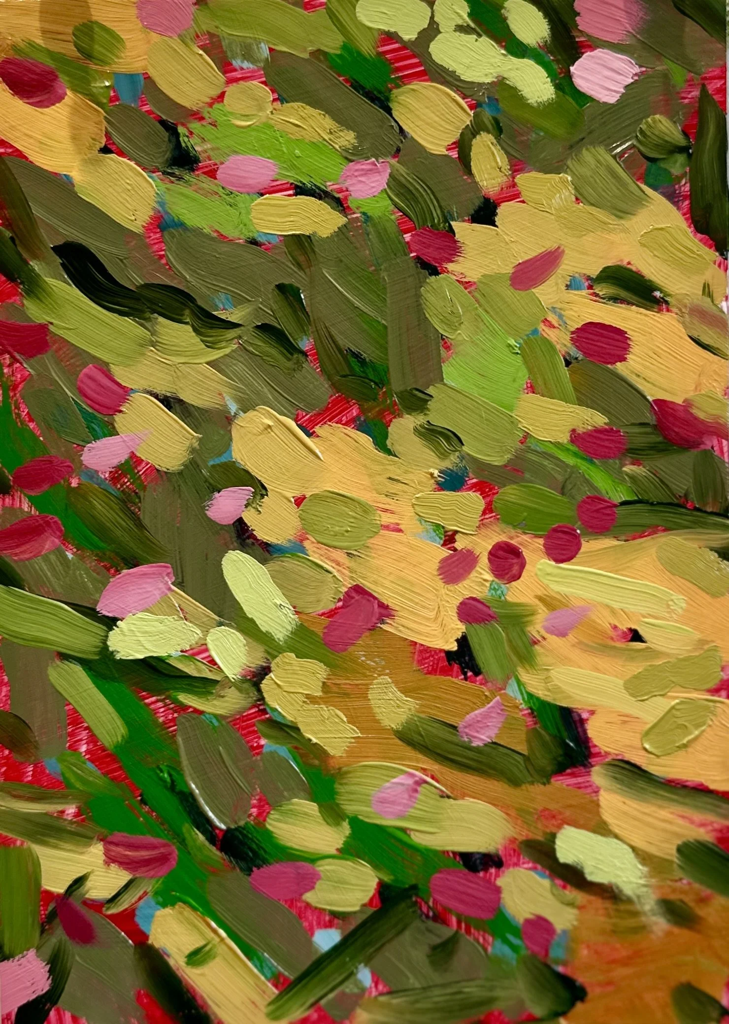 Fall Study with Post-Election Anxiety No. 12, 2024, acrylic and oil on Yupo paper, 7" x 5"