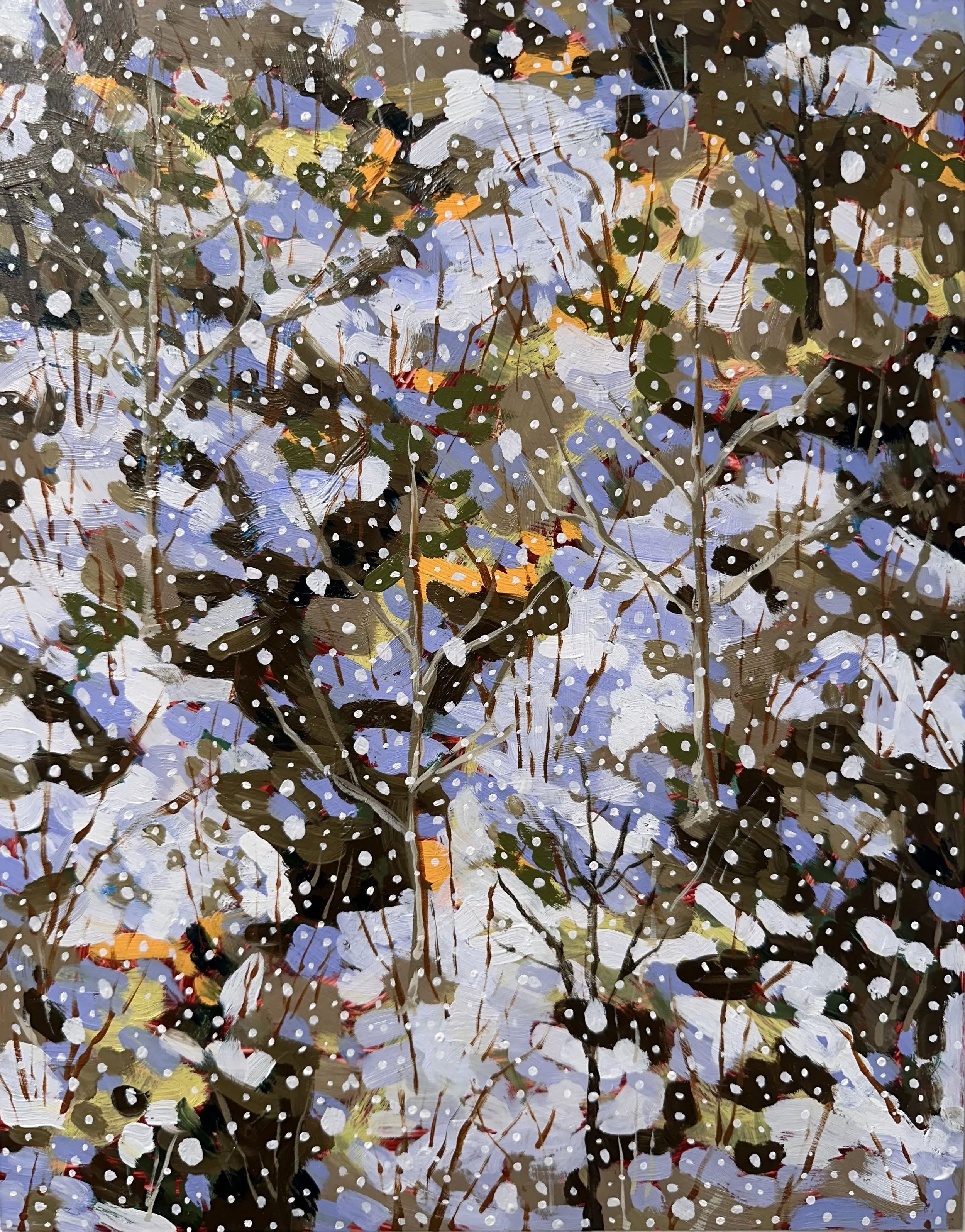 Season of Quiescence No. 1, 2026, acrylic and oil on Yupo paper, 14" x 11"