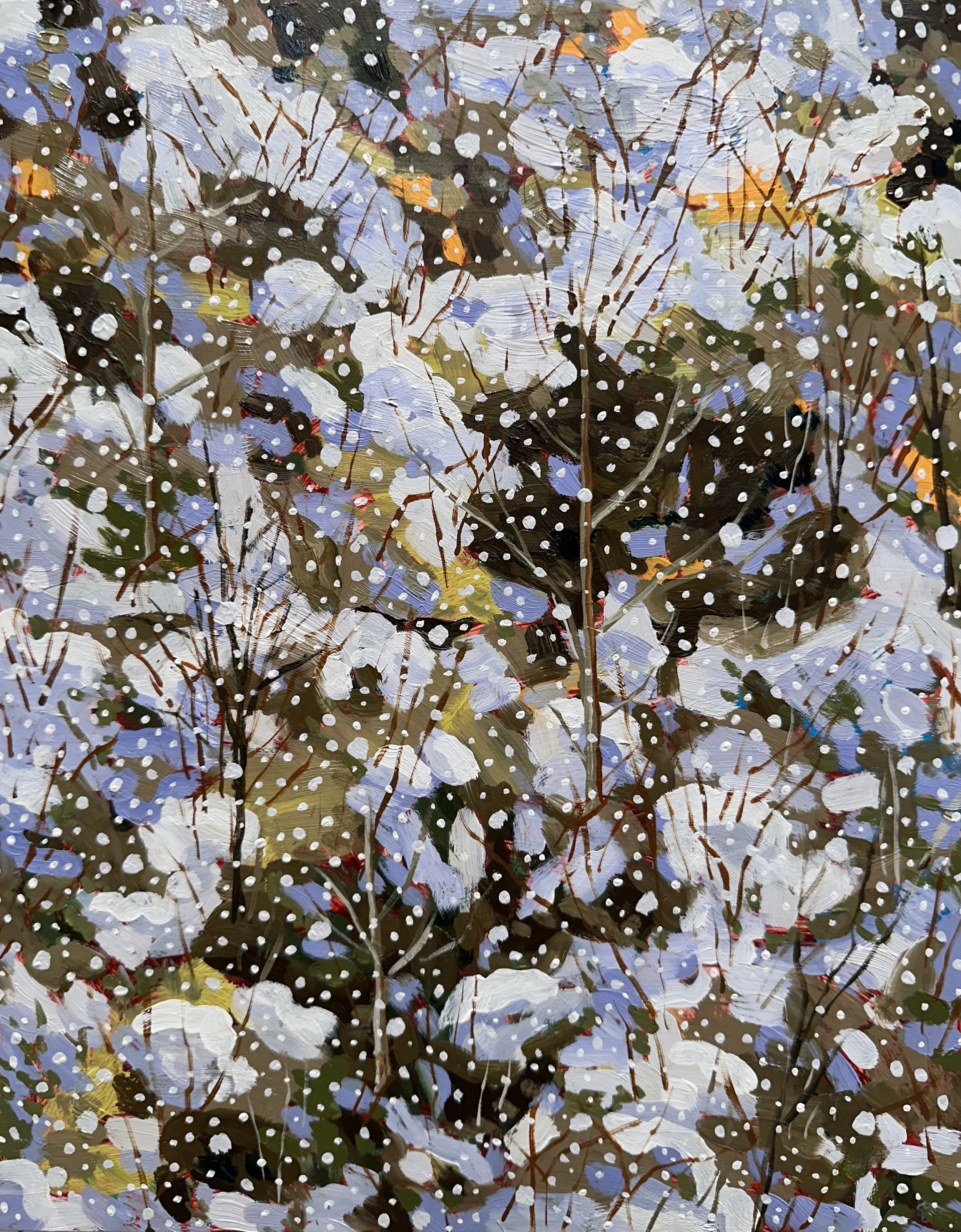 Season of Quiescence No. 1, 2026, acrylic and oil on Yupo paper, 14" x 11"