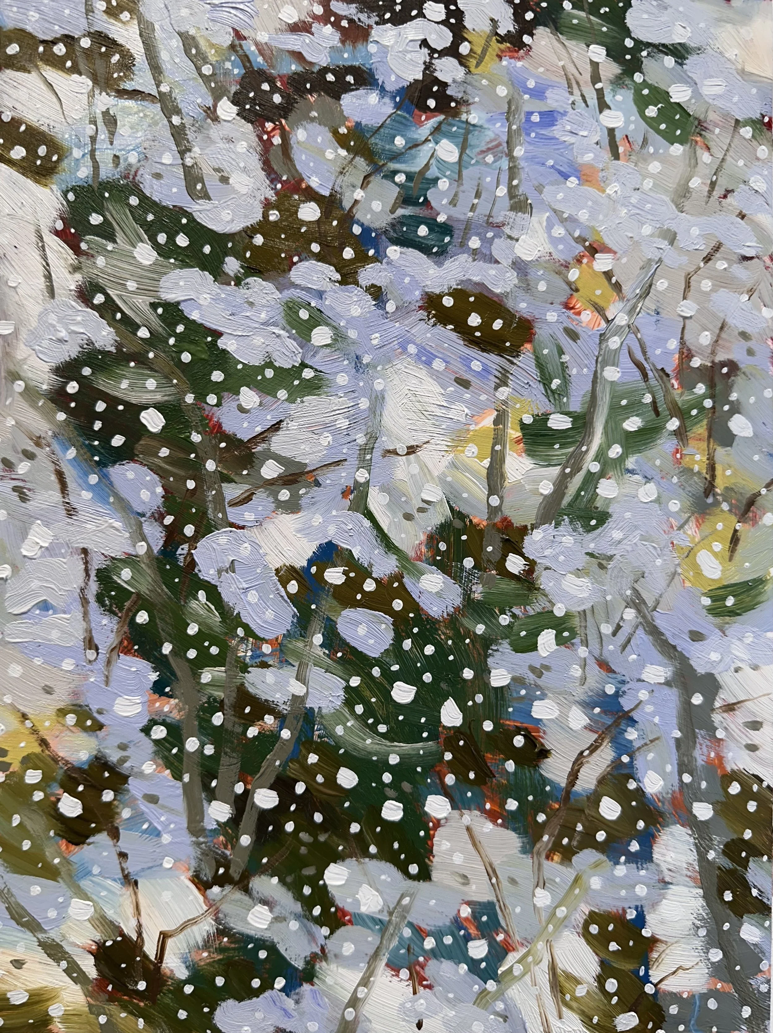 Silence No. 8, 2025, acrylic and oil on Yupo paper, 12" x 9"