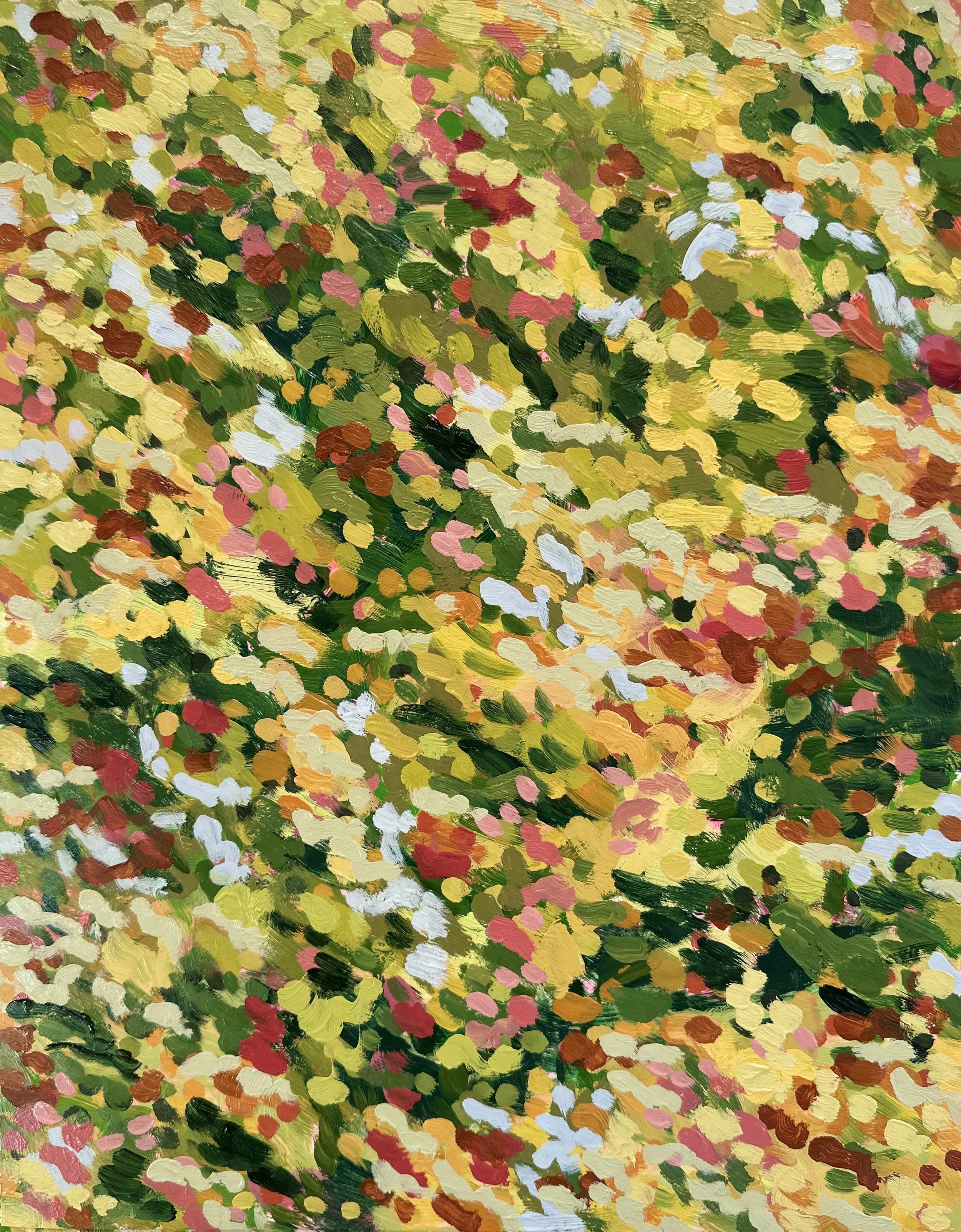 Fall Study with Estrangement No. 14, 2025, acrylic and oil on Yupo paper, 14" x 11"