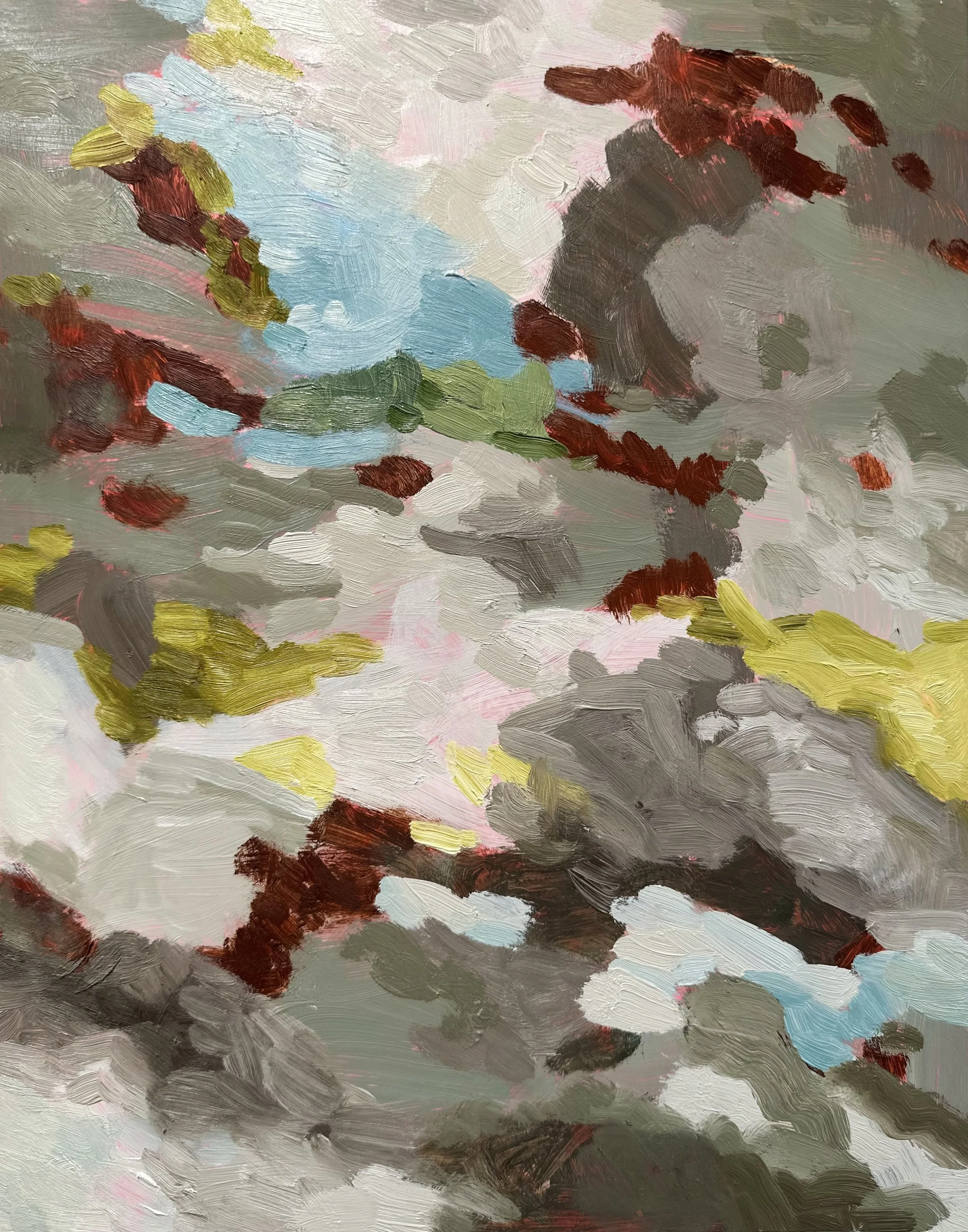 Winter Geologies No. 5, 2026, acrylic and oil on Yupo paper, 14 x 11