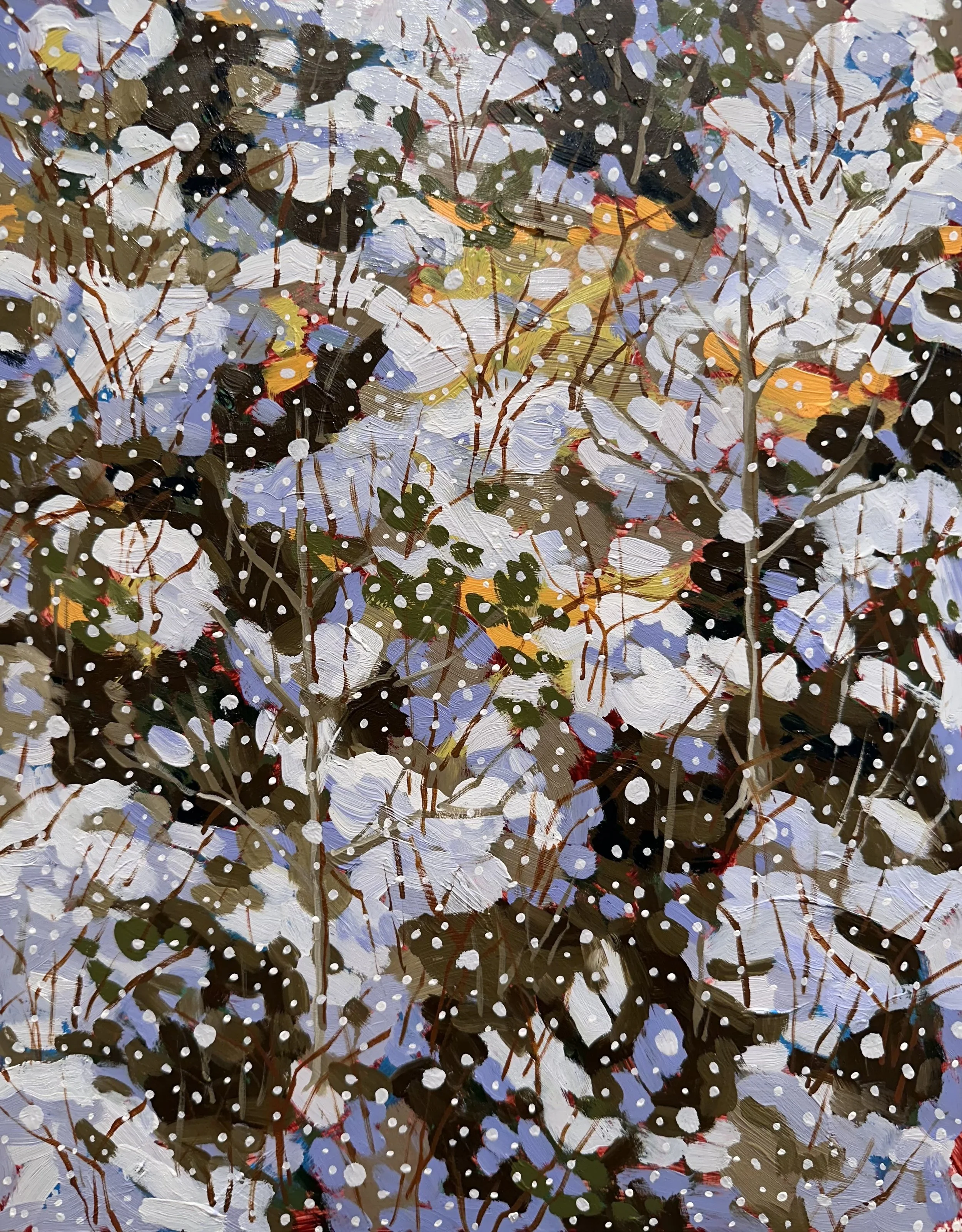 Season of Quiescence No. 1, 2026, acrylic and oil on Yupo paper, 14" x 11"