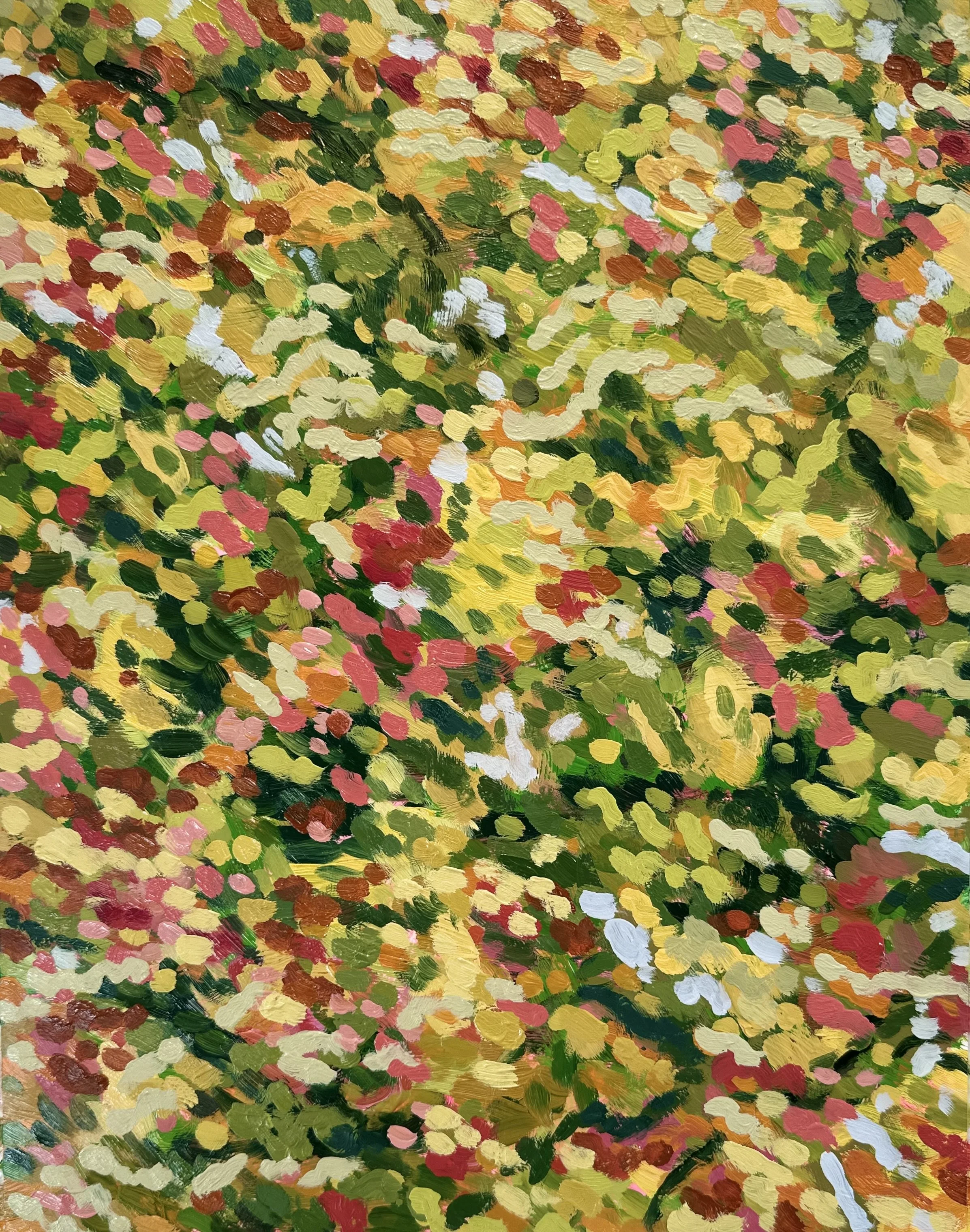 Fall Study with Estrangement No. 5, 2025, acrylic and oil on Yupo paper, 14" x 11"