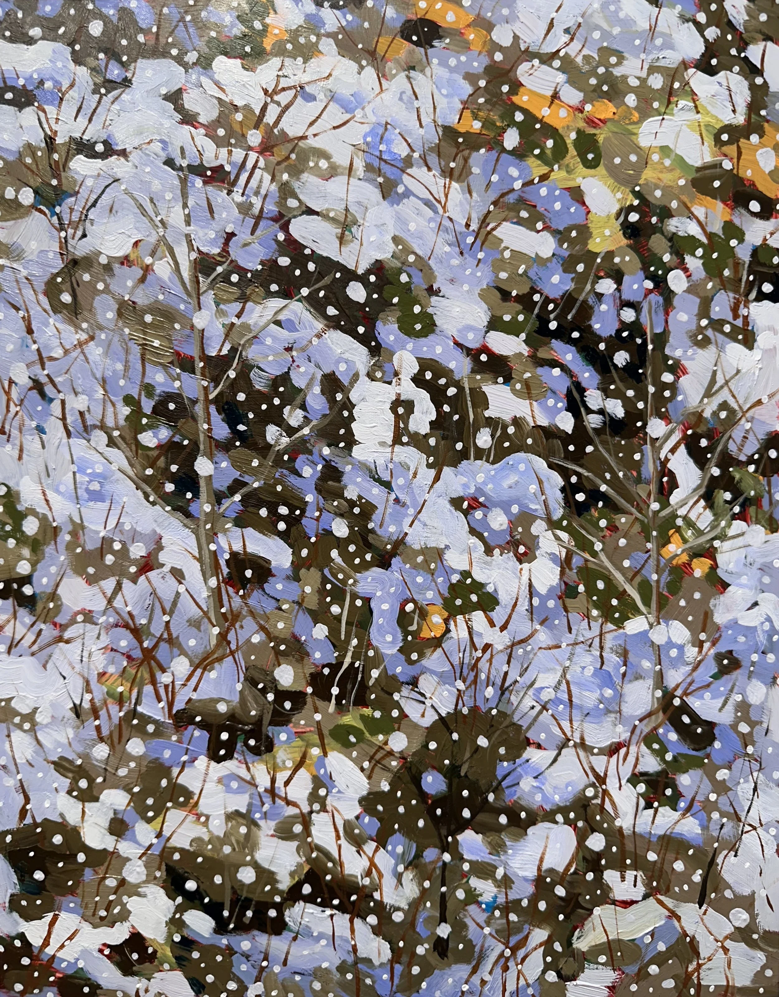 Season of Quiescence No. 1, 2026, acrylic and oil on Yupo paper, 14" x 11"