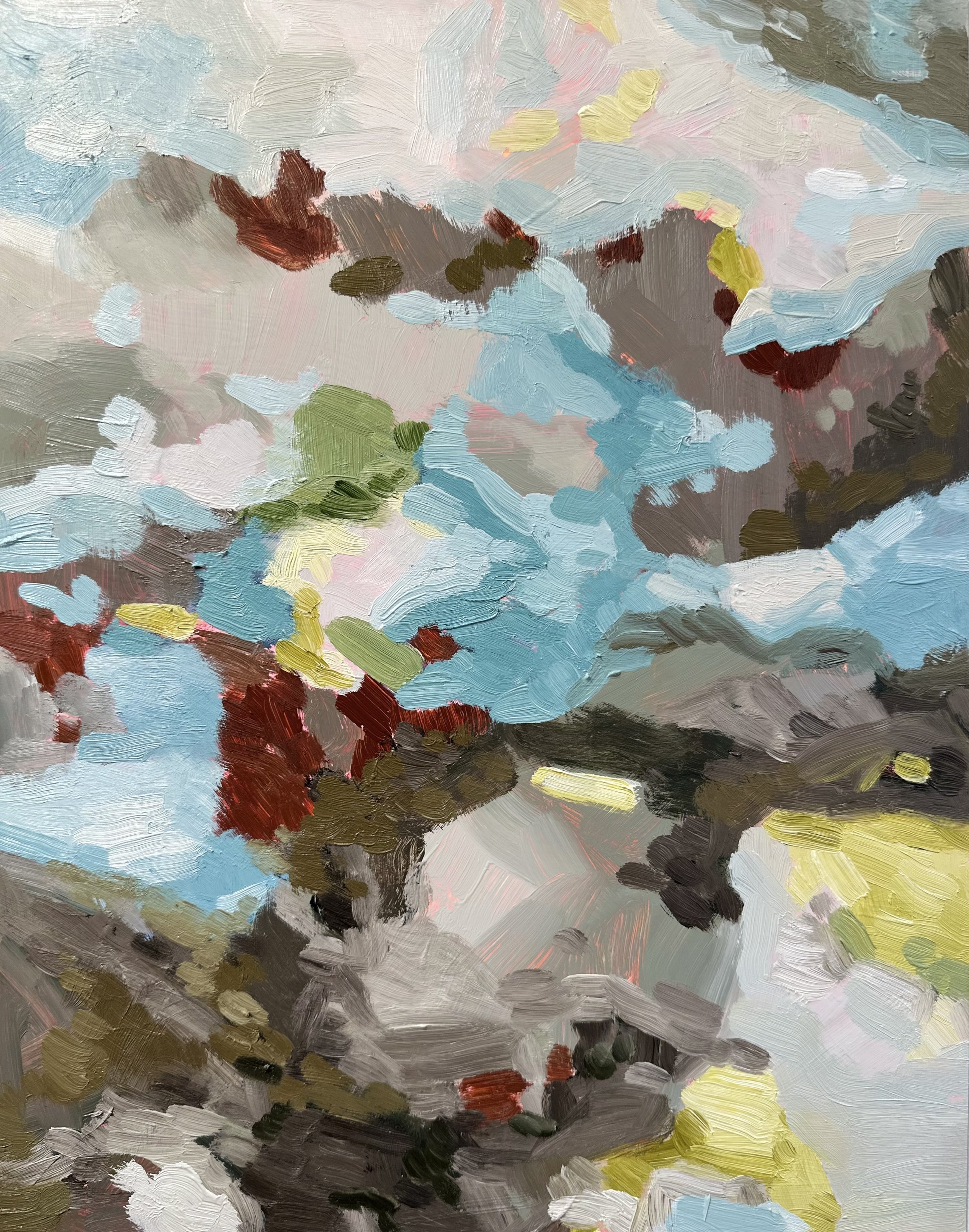 Winter Geologies No. 15, 2026, acrylic and oil on Yupo paper, 14 x 11