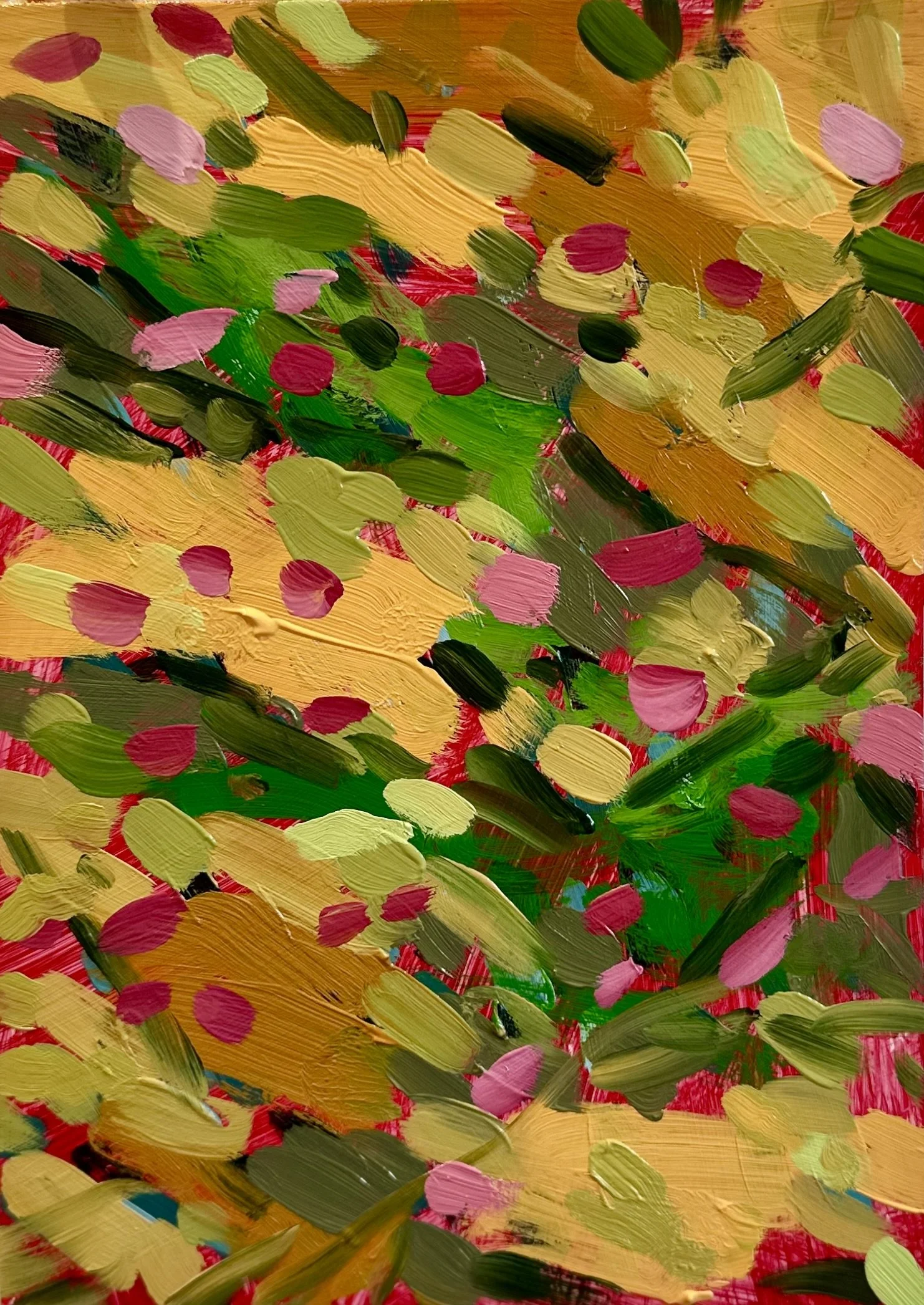 Fall Study with Post-Election Anxiety No. 11, 2024, acrylic and oil on Yupo paper, 7" x 5"