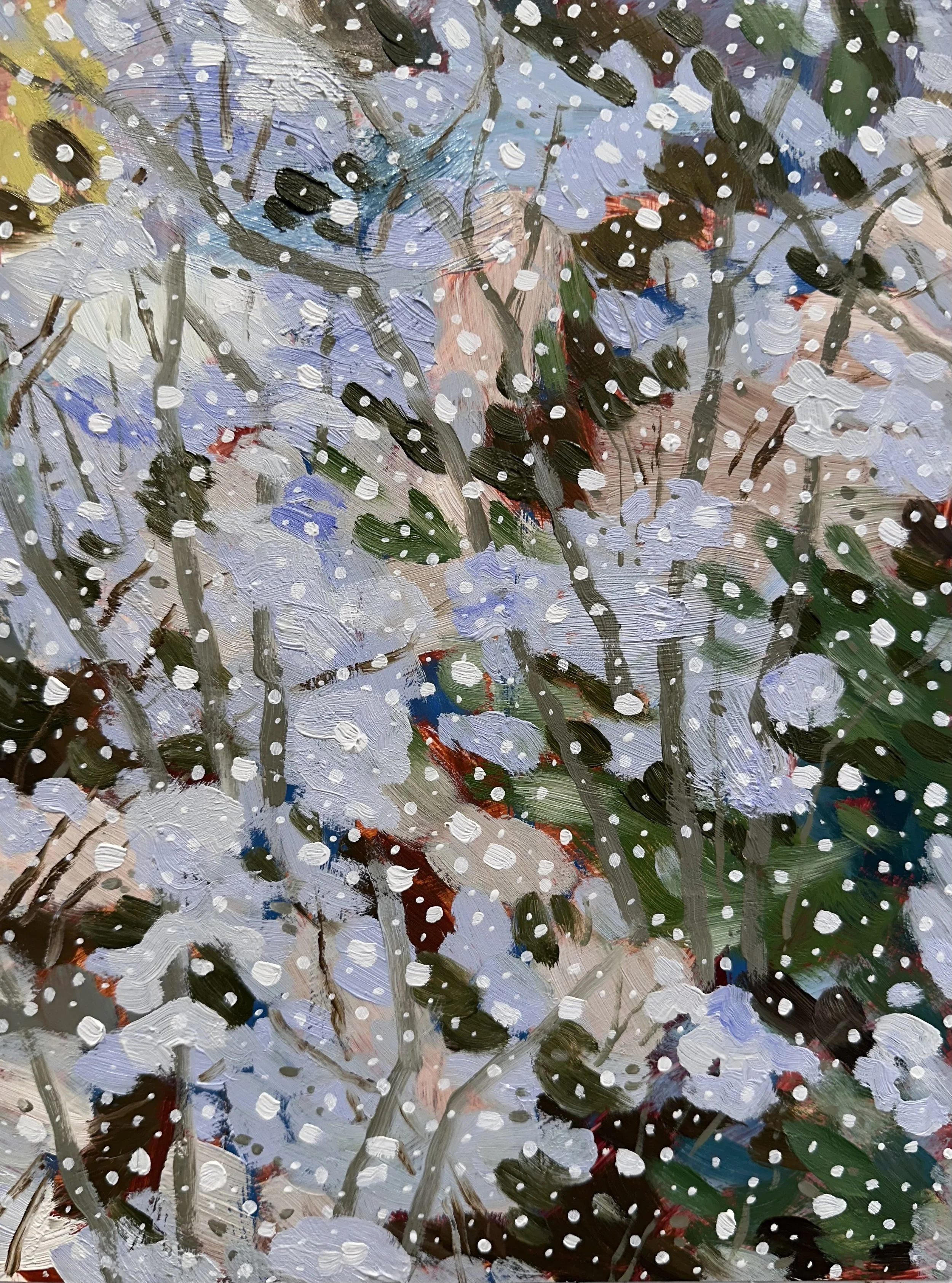 Silence No. 10, 2025, acrylic and oil on Yupo paper, 12" x 9"