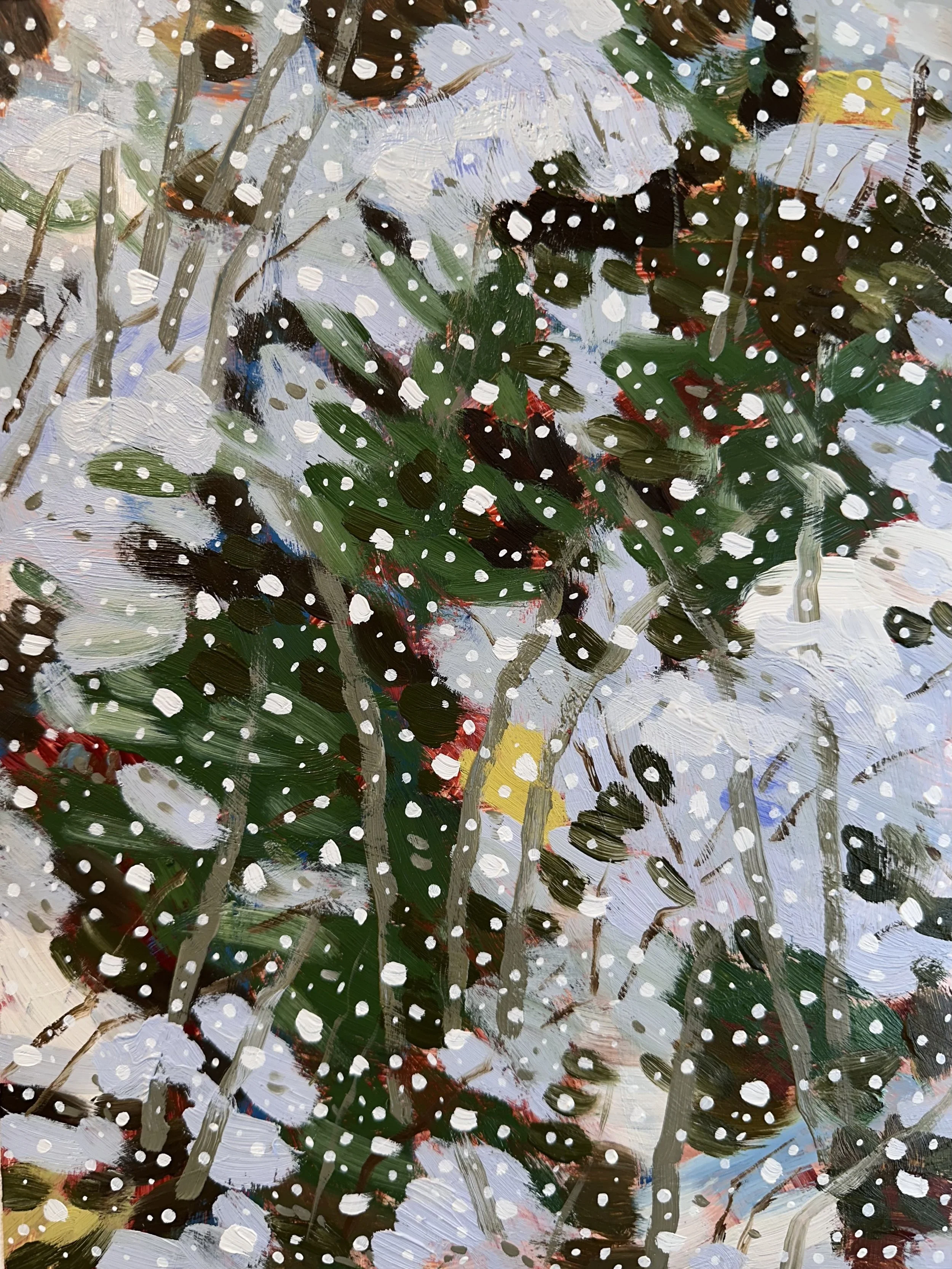 Silence No. 17, 2025, acrylic and oil on Yupo paper, 12" x 9"