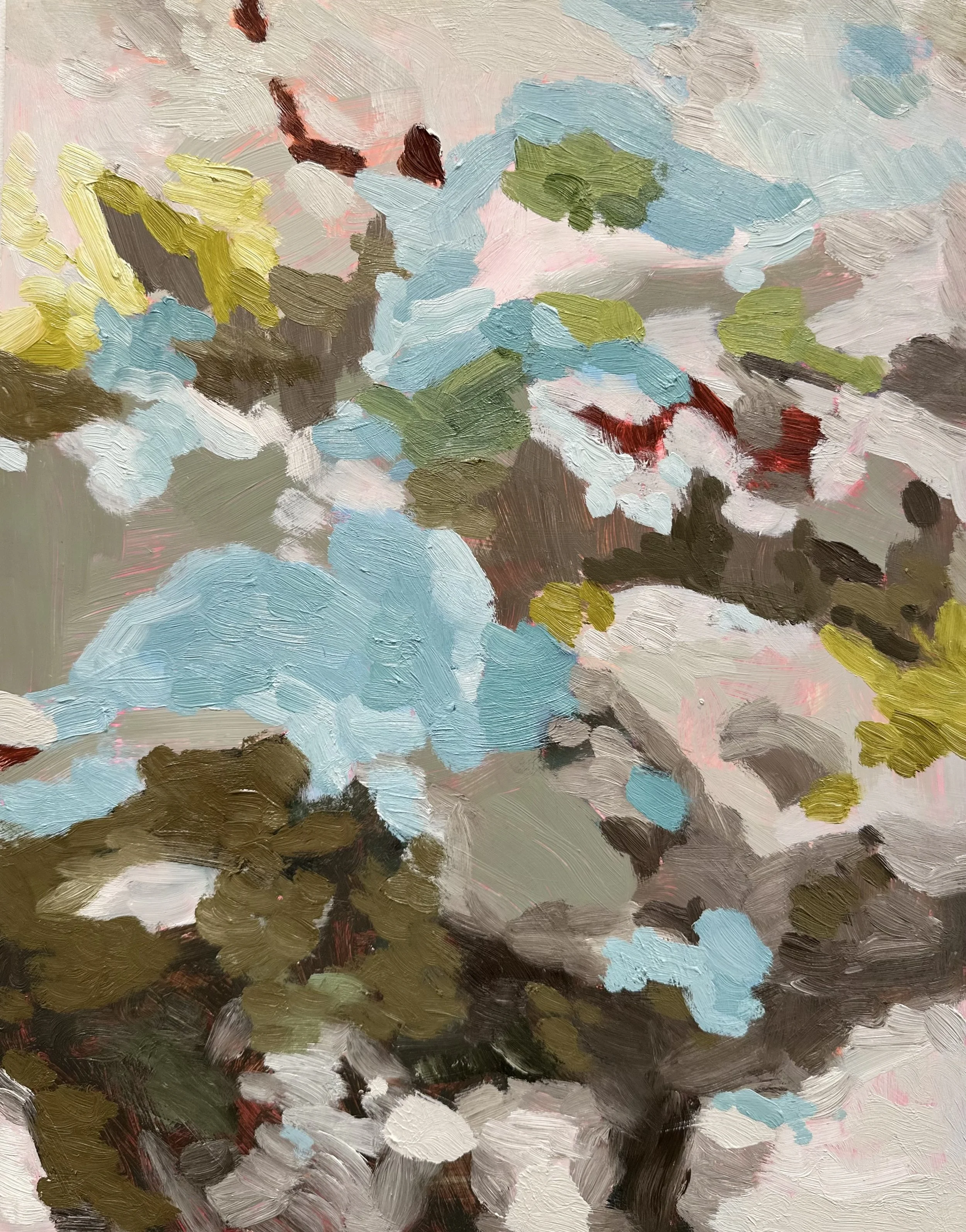 Winter Geologies No. 1, 2026, acrylic and oil on Yupo paper, 14 x 11