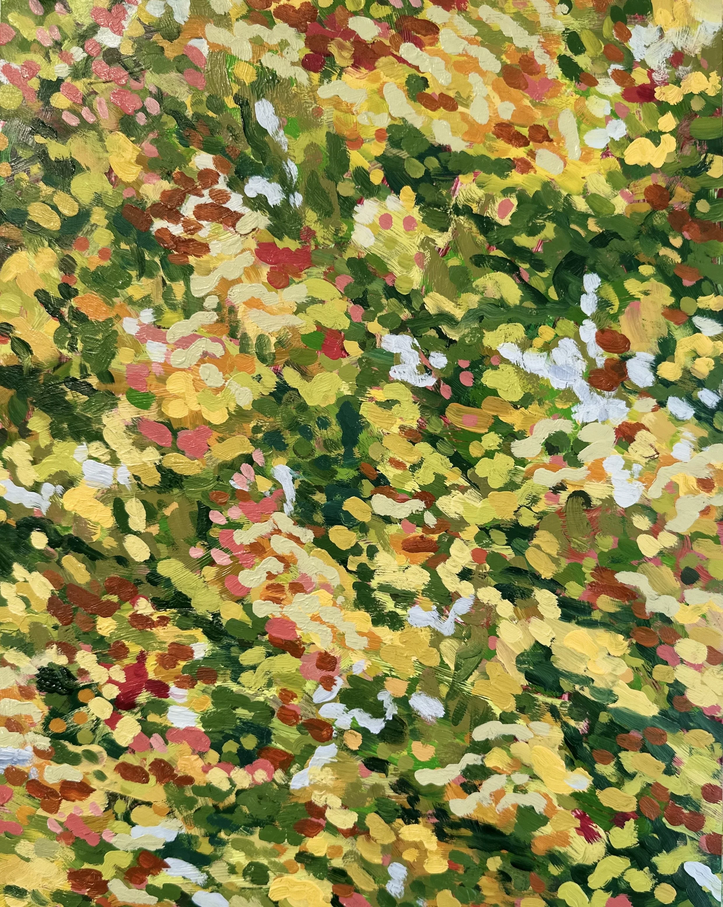 Fall Study with Estrangement No. 10, 2025, acrylic and oil on Yupo paper, 14" x 11"