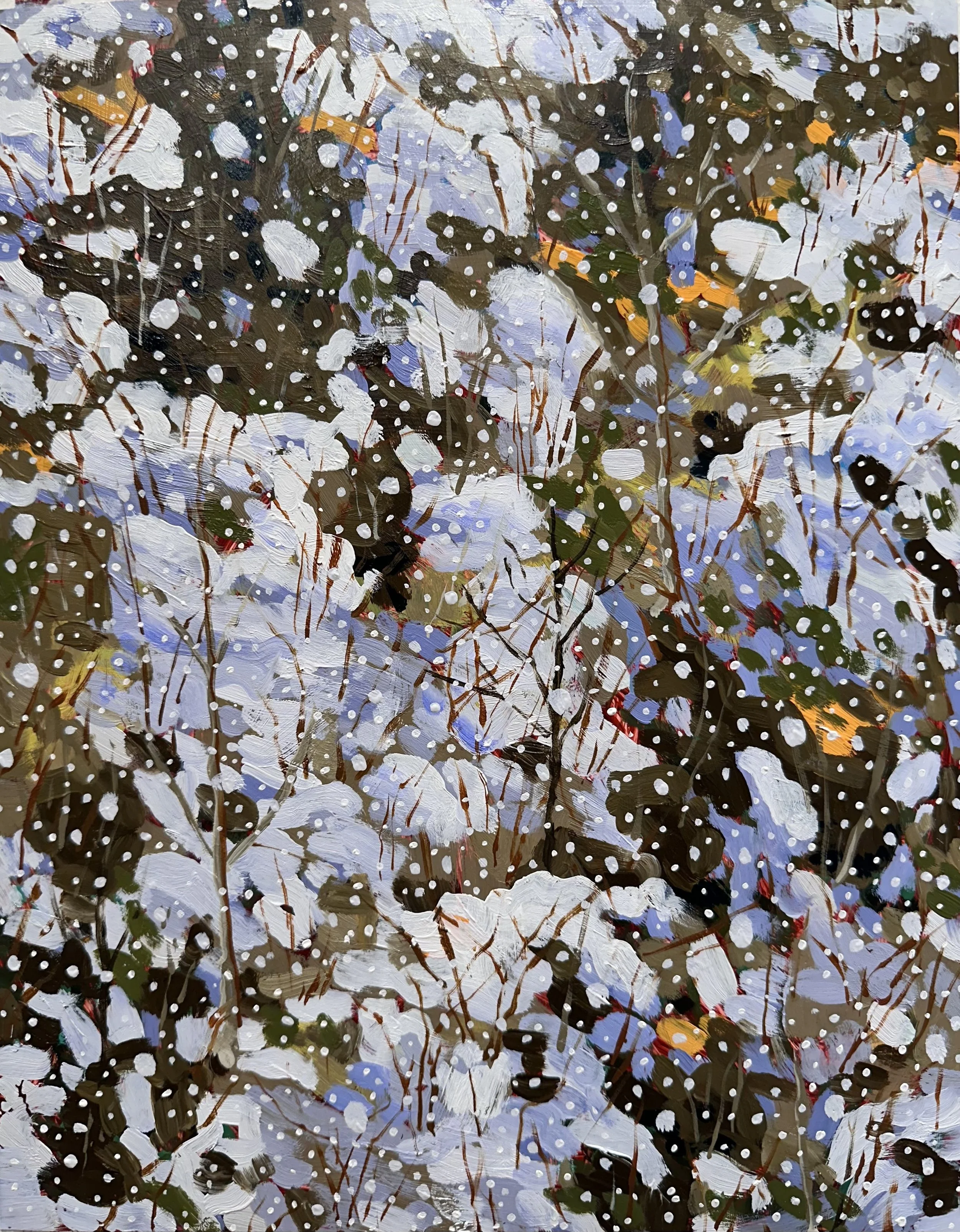 Season of Quiescence No. 1, 2026, acrylic and oil on Yupo paper, 14" x 11"