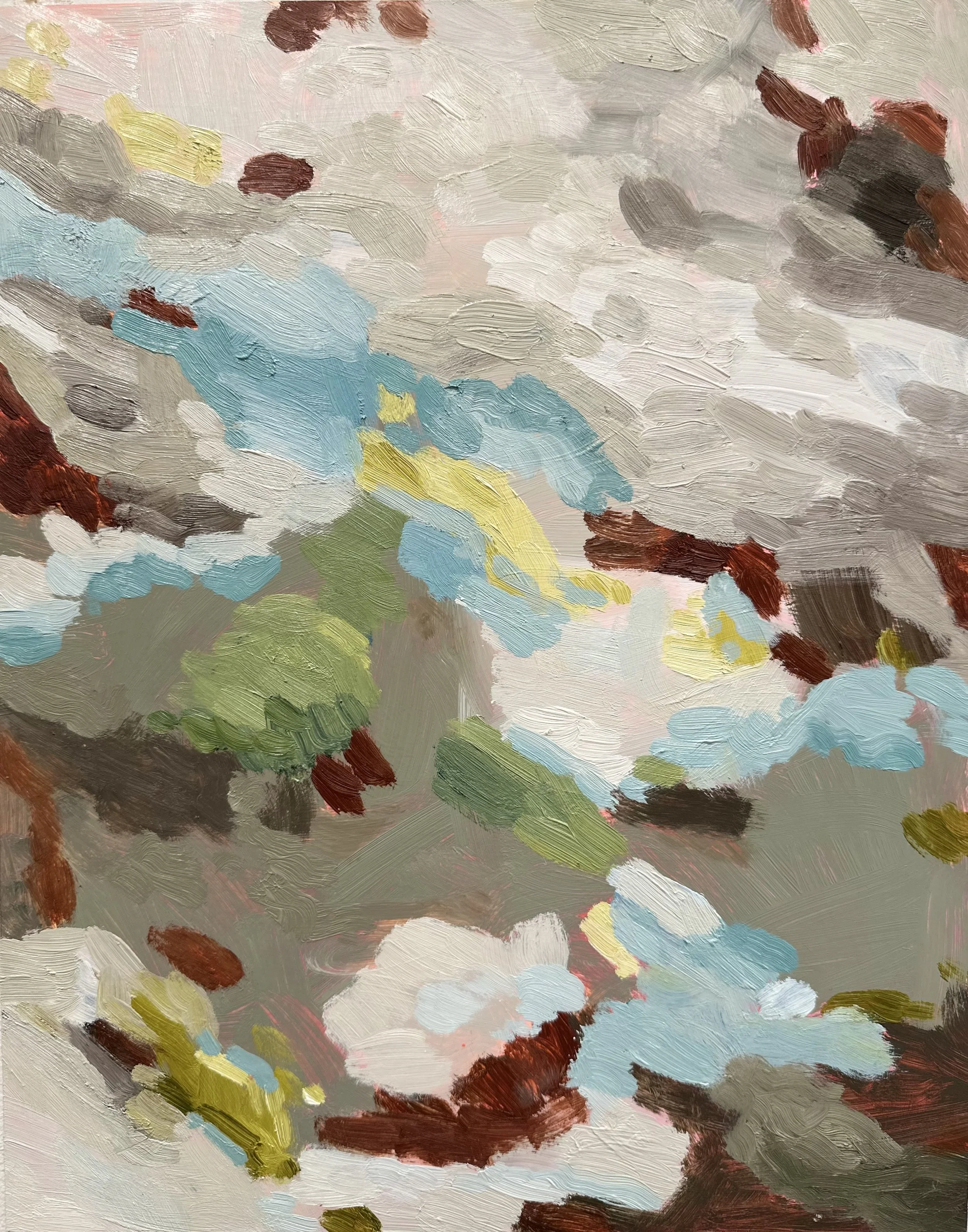 Winter Geologies No. 12, 2026, acrylic and oil on Yupo paper, 14 x 11