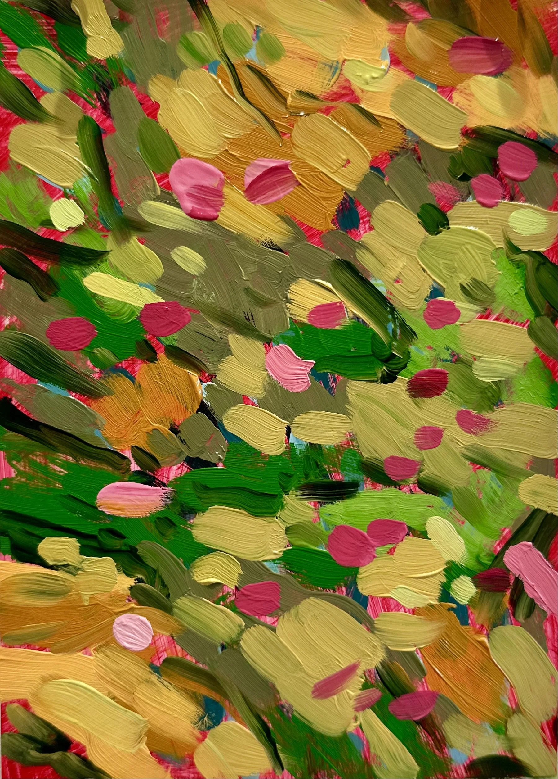 Fall Study with Post-Election Anxiety No. 9, 2024, acrylic and oil on Yupo paper, 7" x 5"