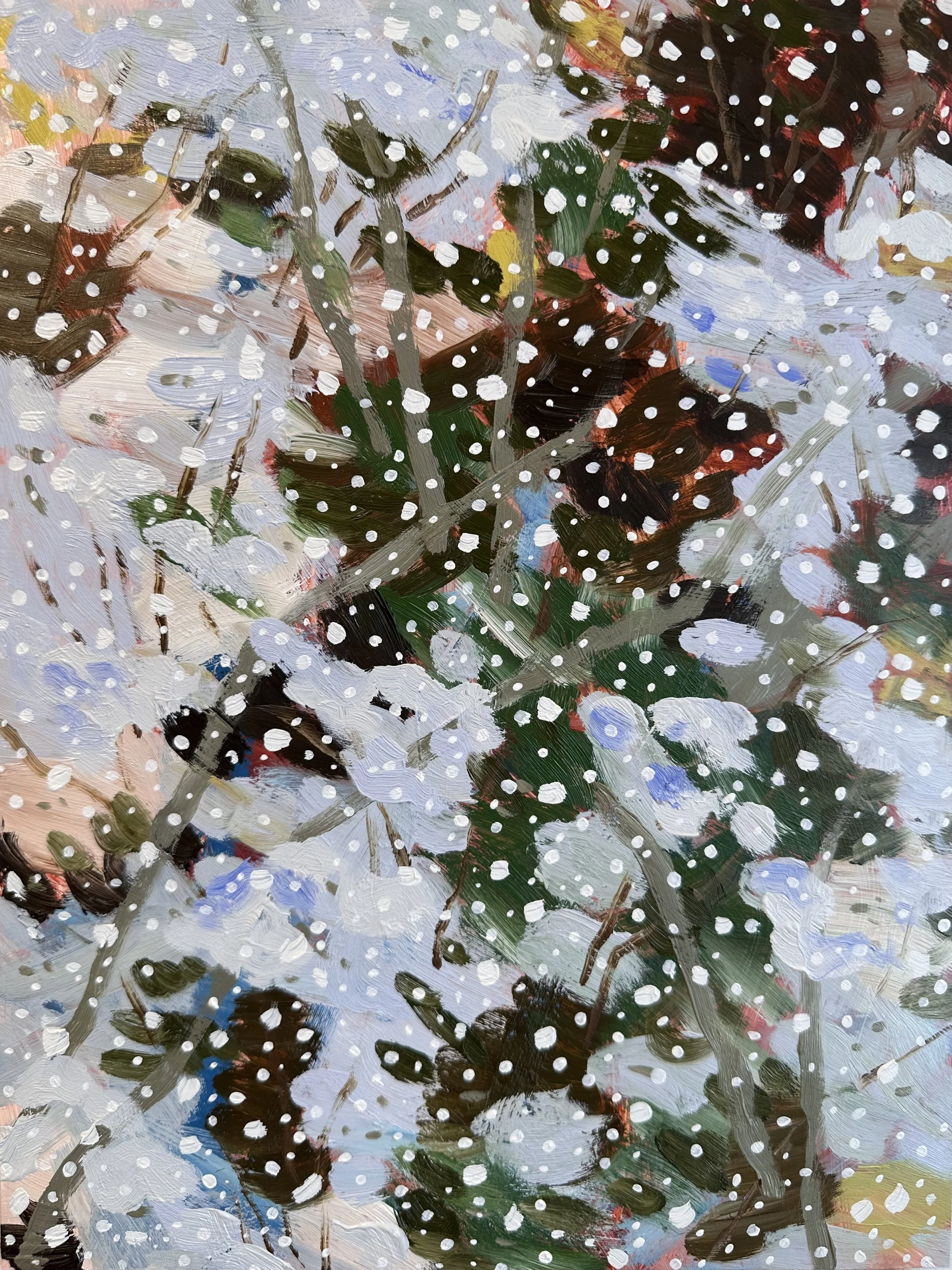 Silence No. 22, 2025, acrylic and oil on Yupo paper, 12" x 9"