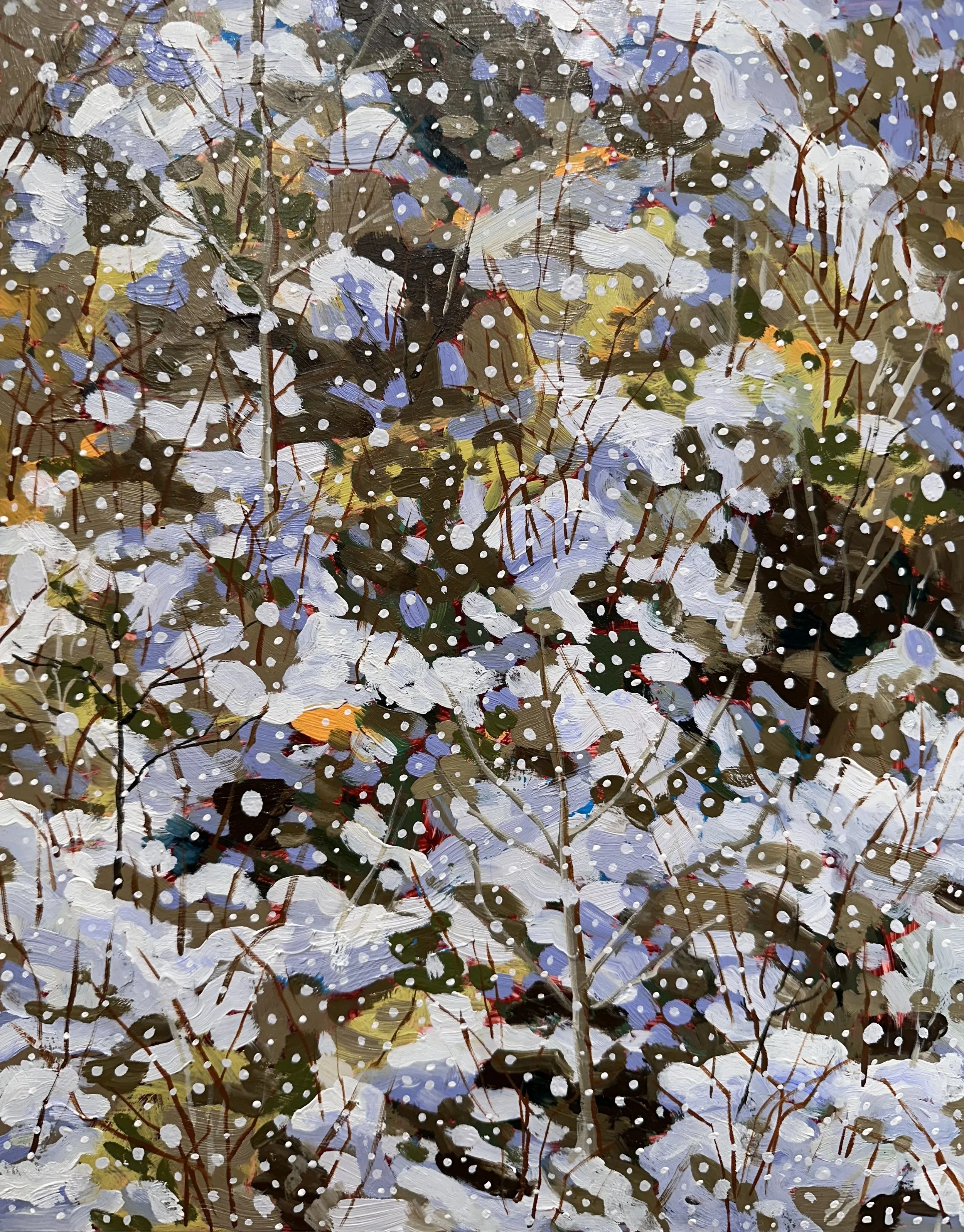 Season of Quiescence No. 1, 2026, acrylic and oil on Yupo paper, 14" x 11"