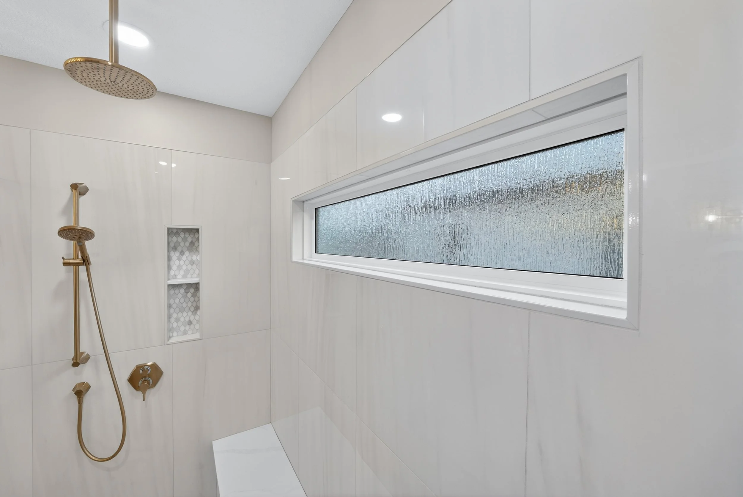 Window after resizing for privacy in the shower.