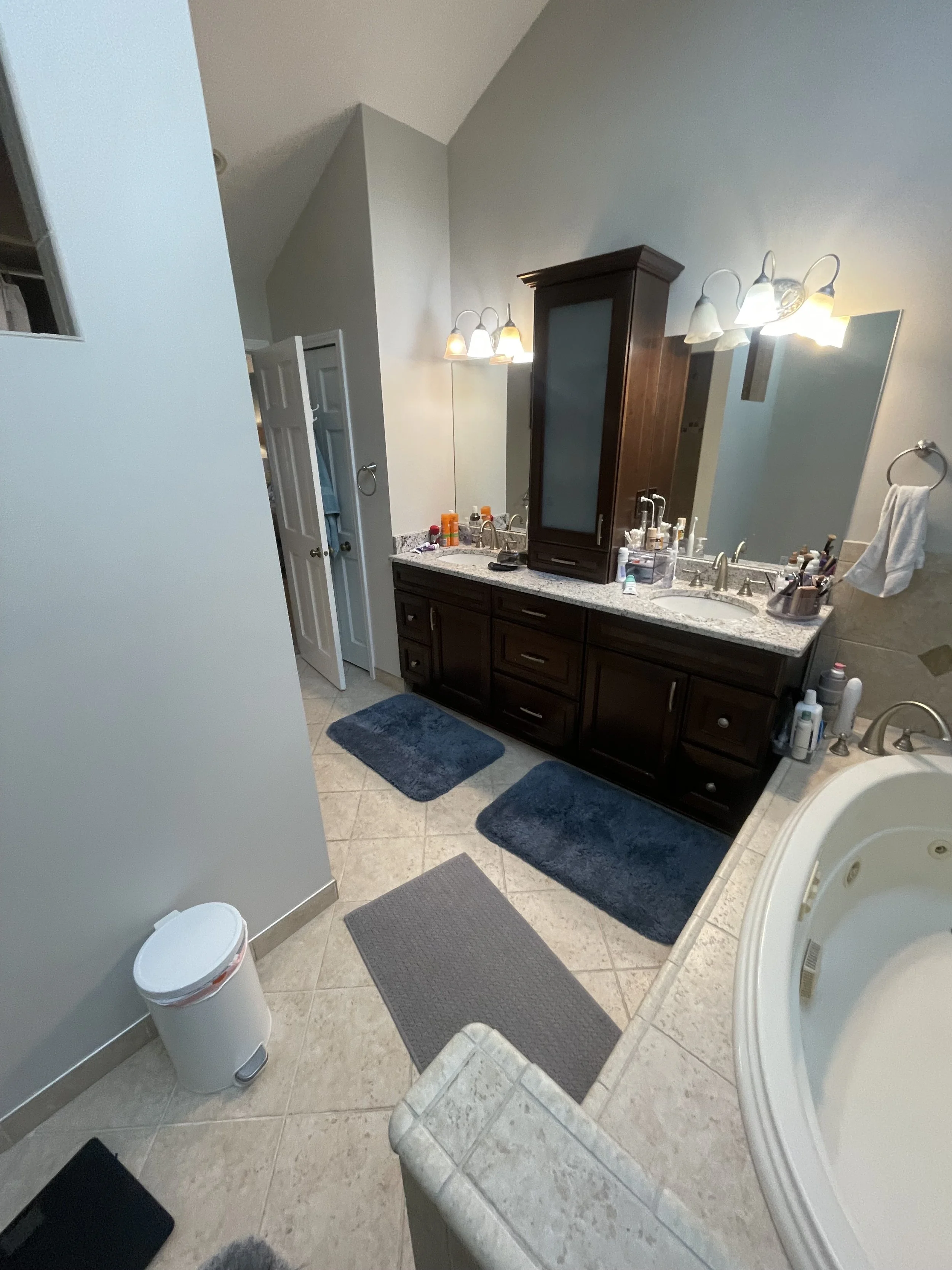 Bathroom vanity before renovation