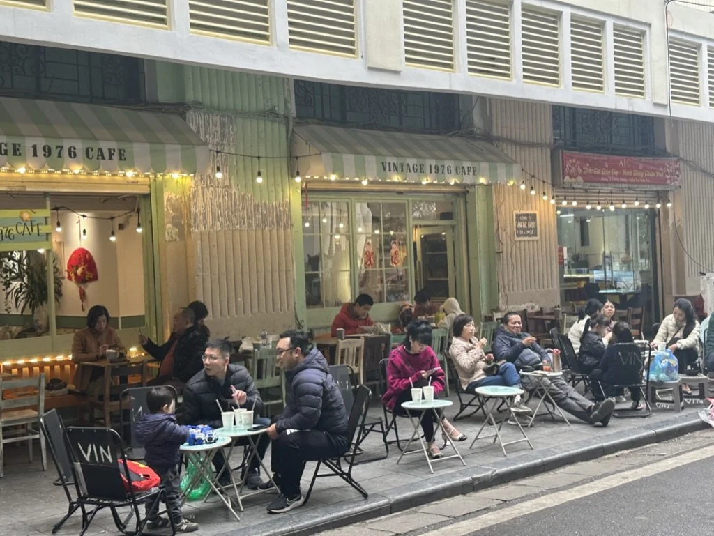 Relaxing cafes abound in the streets of Vietnam