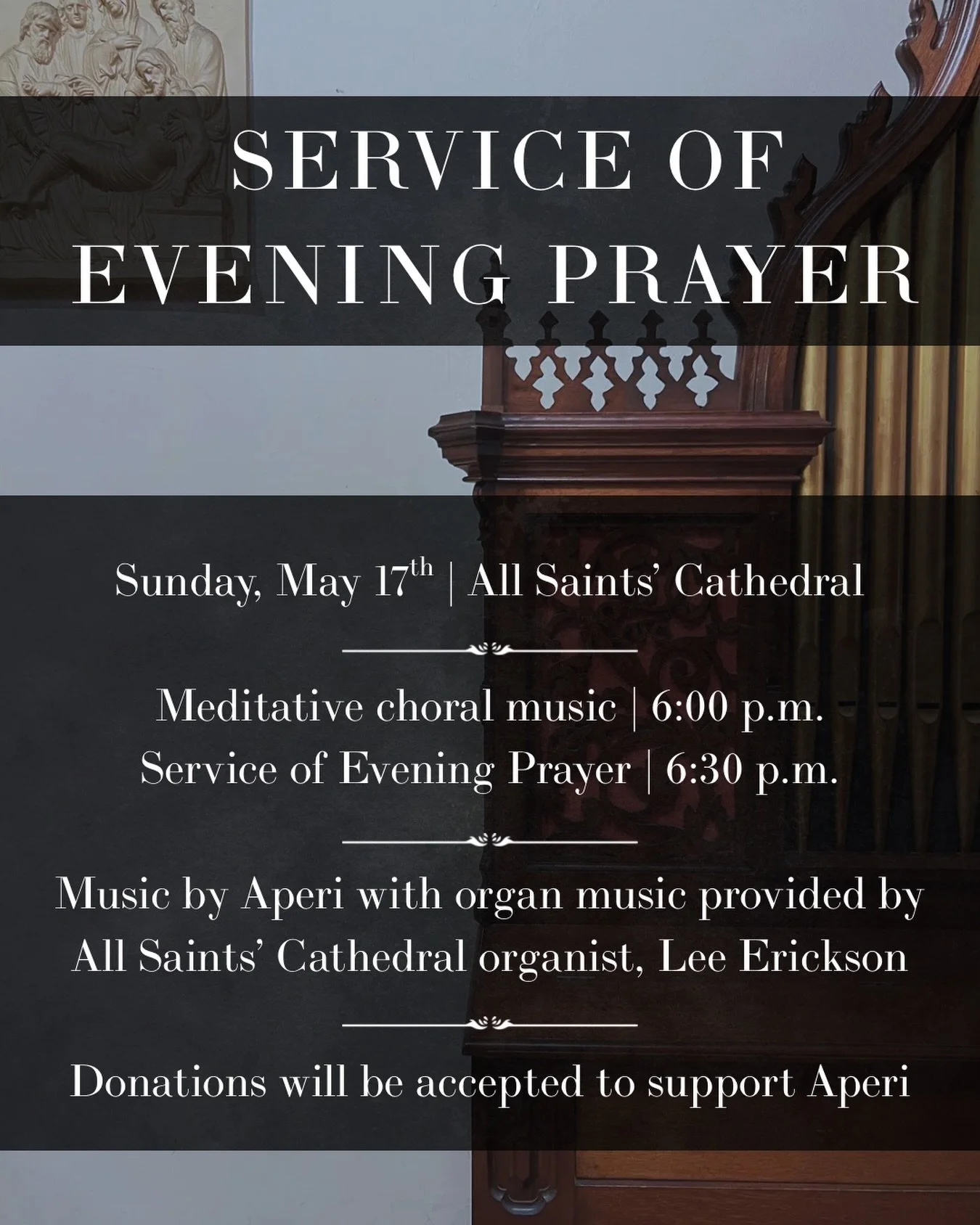 Service of Evening Prayer at All Saints’ Cathedral