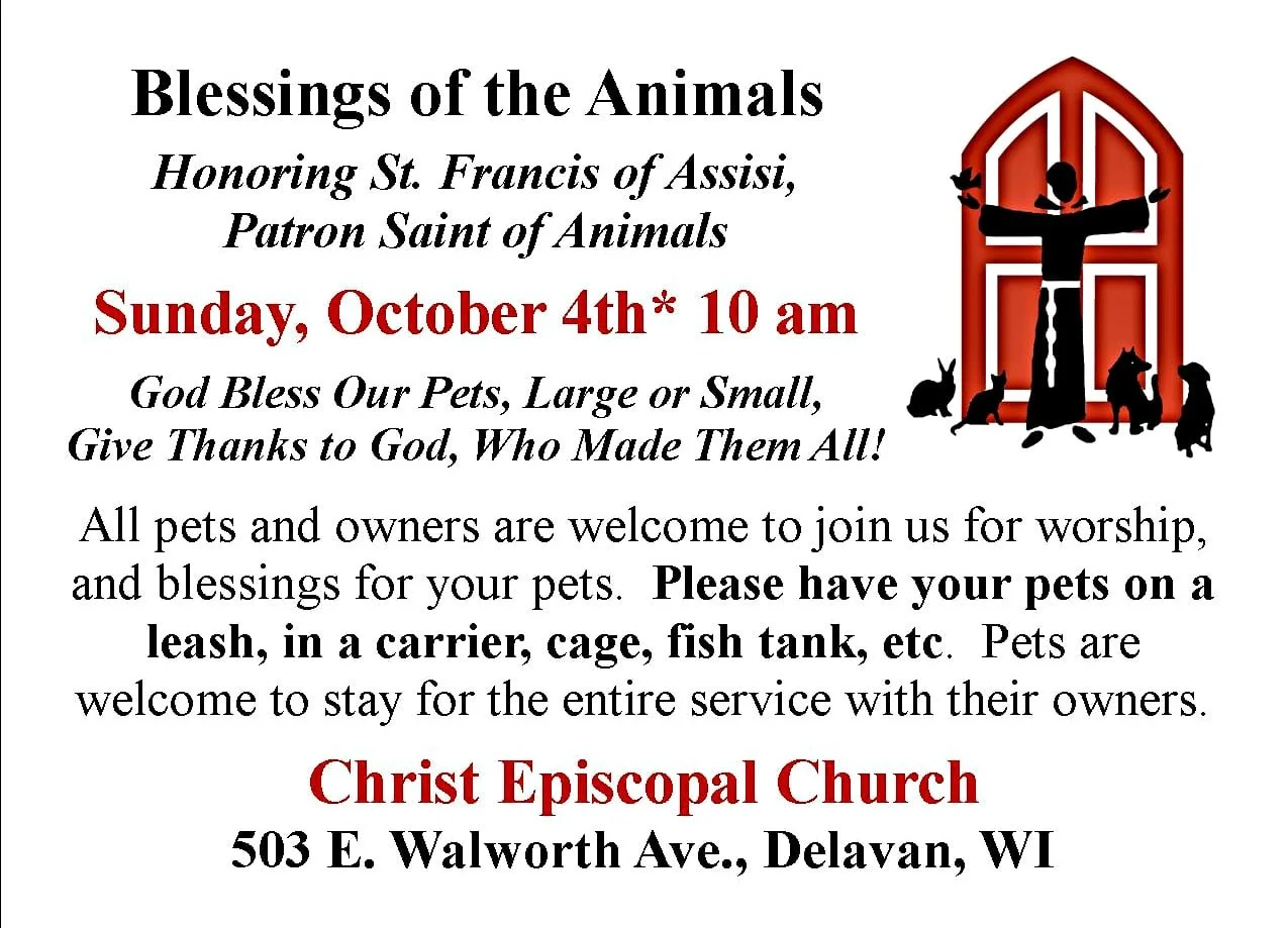 Blessing of the Animals at Christ Episcopal Church, Delavan