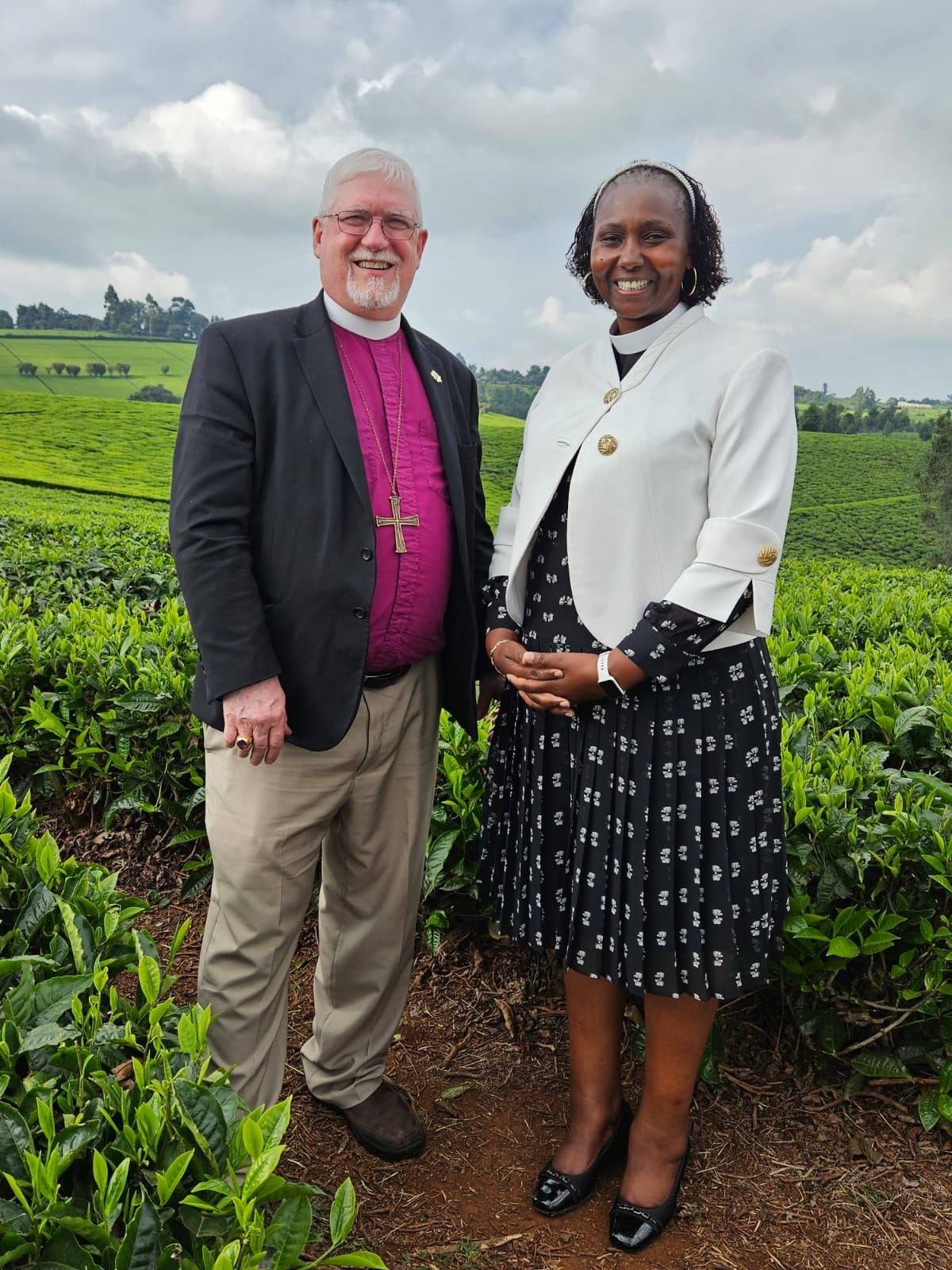 Bishop Matt's guide was a pastor/priest of the Anglican Church of Kenya. She also took him to see a tea plantation.