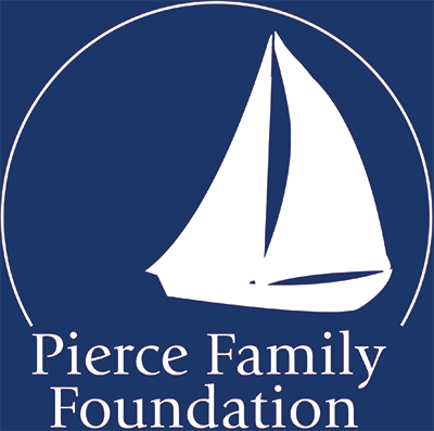 Pierce Family Foundation with logo -- a white sailboat on a dark blue background