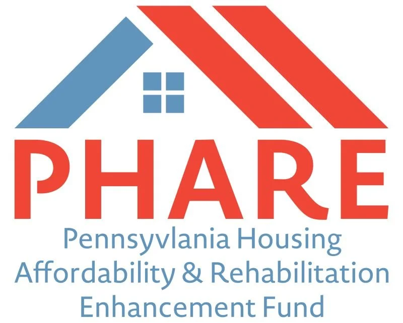Pennsylvanian Housing Affordability & Rehabilitation Enhancement Fund (PHARE) and its logo, a house roof with a window