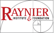 Raynier Institute and Foundation with its logo, a fibonacci spiral