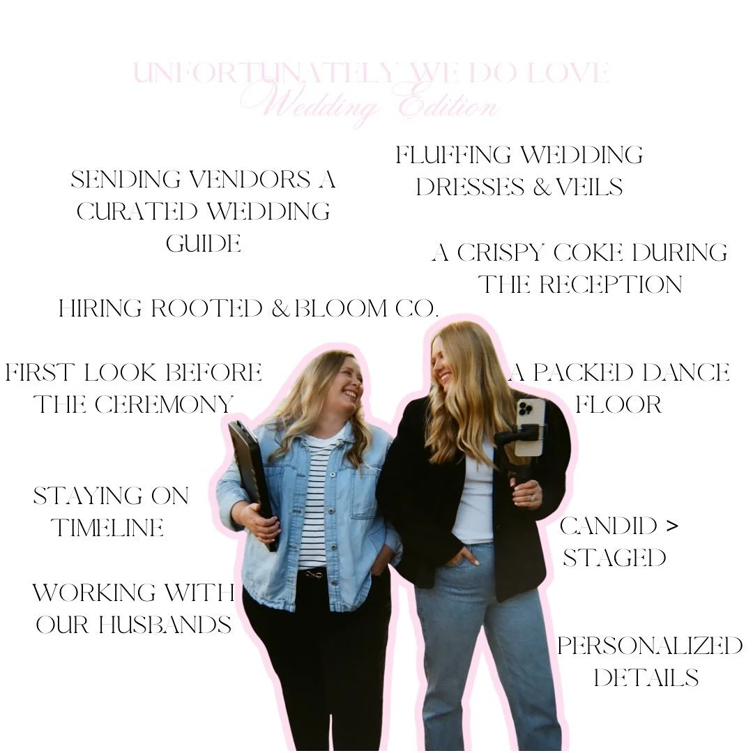 Unfortunately we do love these things & helping you plan your wedding! 🤍
At Rooted & Bloom Co. LLC, our heart is in helping create the day where your dreams become reality. For more details, click the link in our bio or DM us—we&rsquo