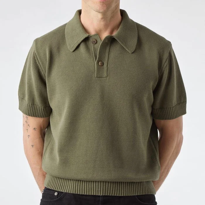 Berg &amp; Berg Bror Knitted Polo Olive