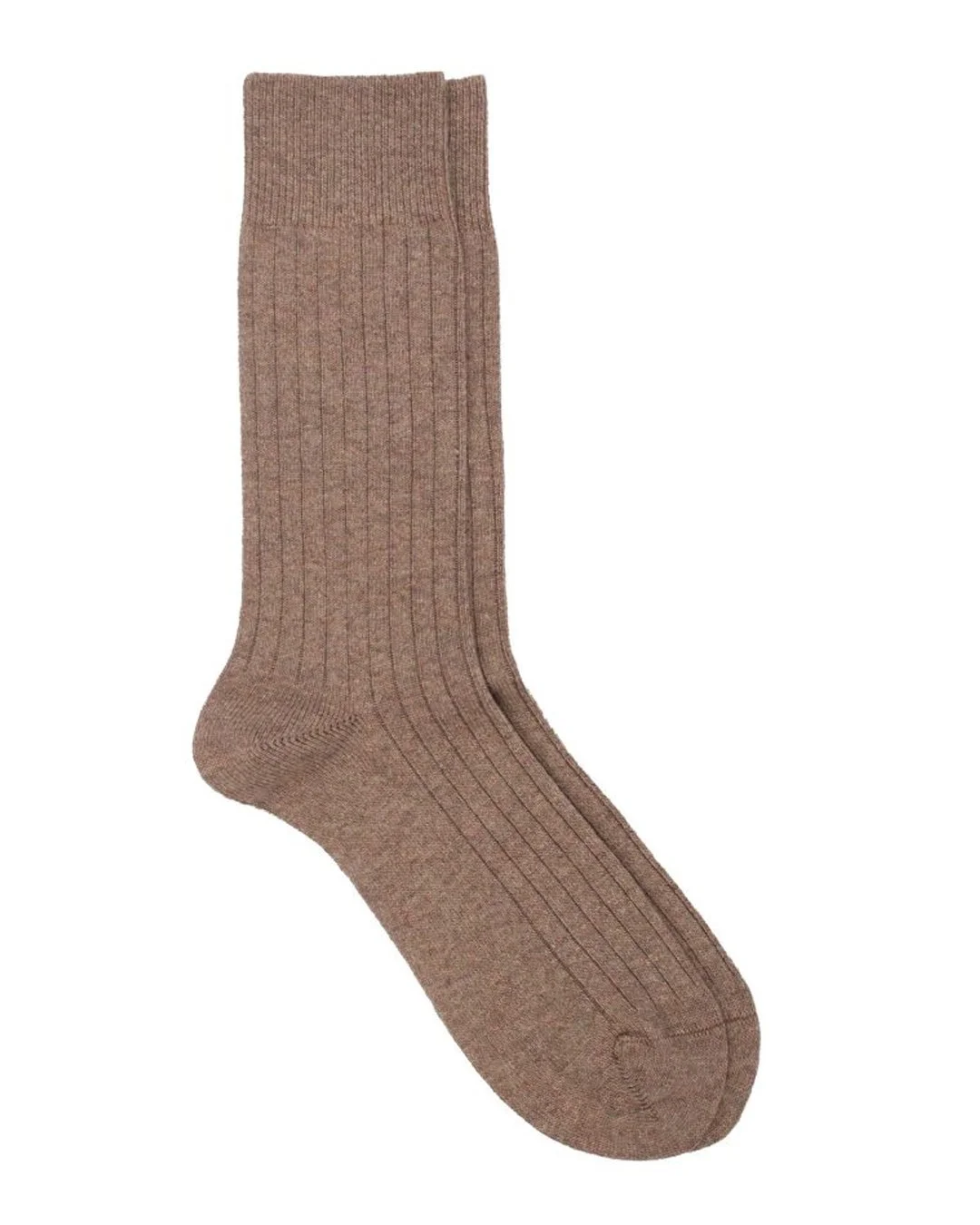 Pedemeia W/Cashmere Ribbed Socks Men Beige