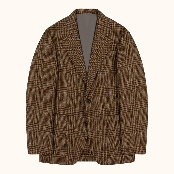 Natalino Sport Jacket - Brown Rust Glen Check Wool