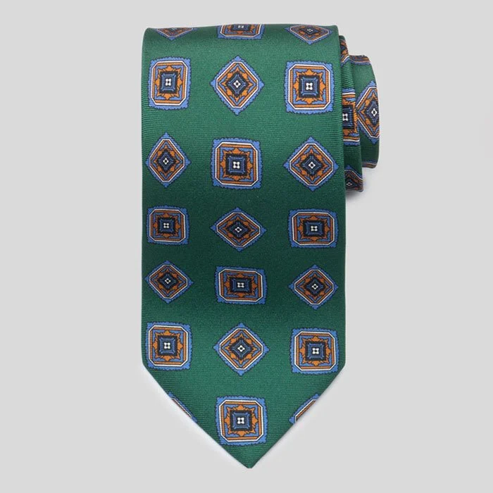 Poszetka Green Diamond Print Silk Tie